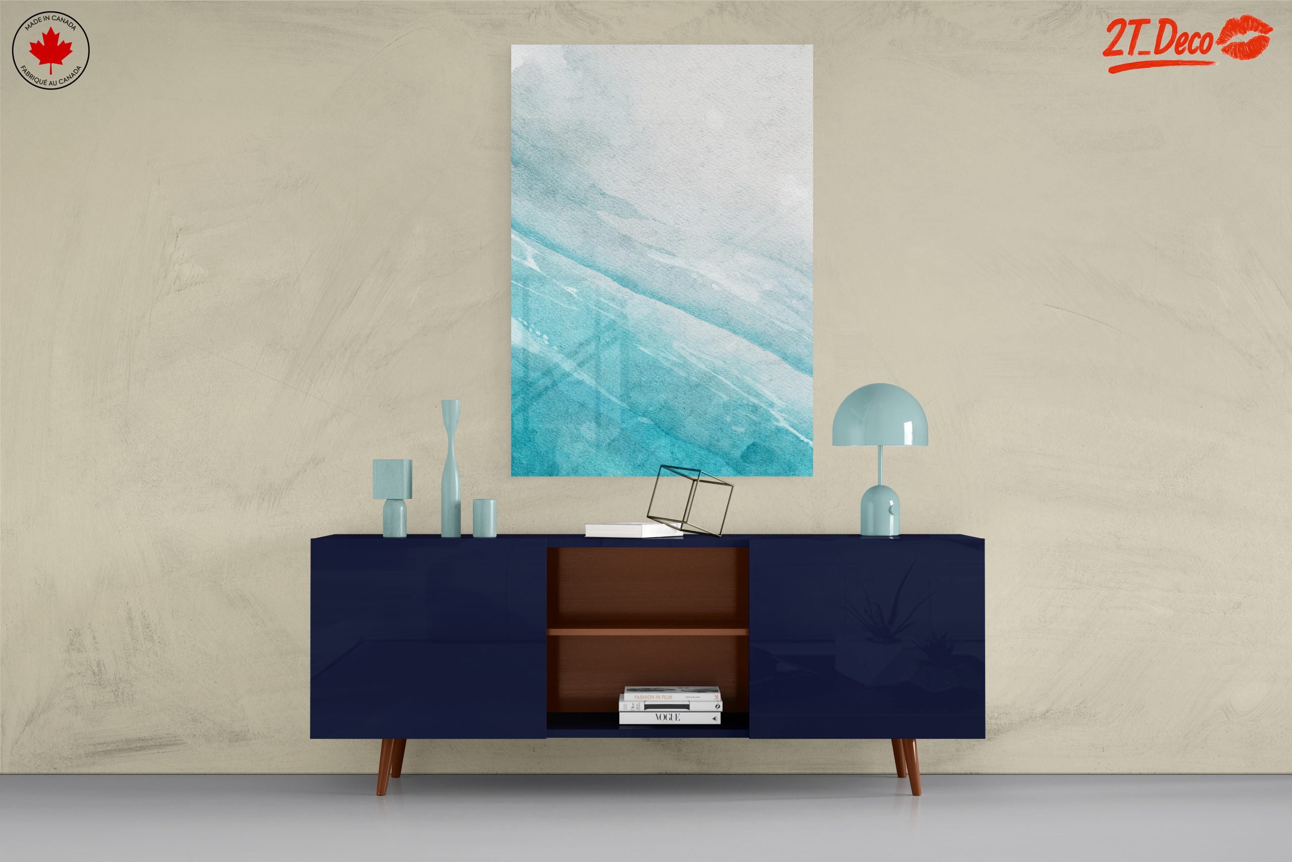 Blue Abstract Watercolor Artwork - Image 8