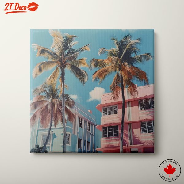 Vibrant Tropical Landscape with Palm Trees