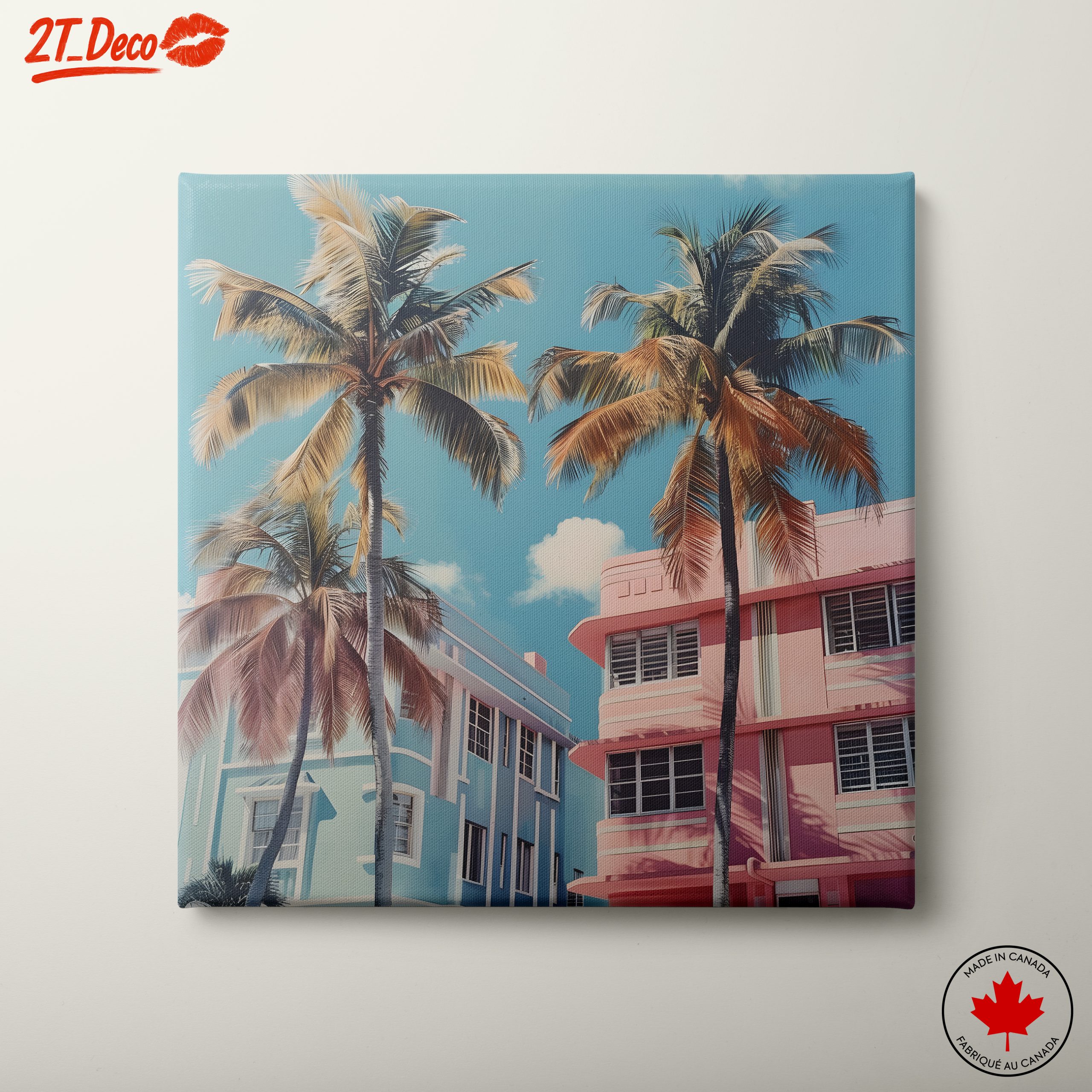 Vibrant Tropical Landscape with Palm Trees