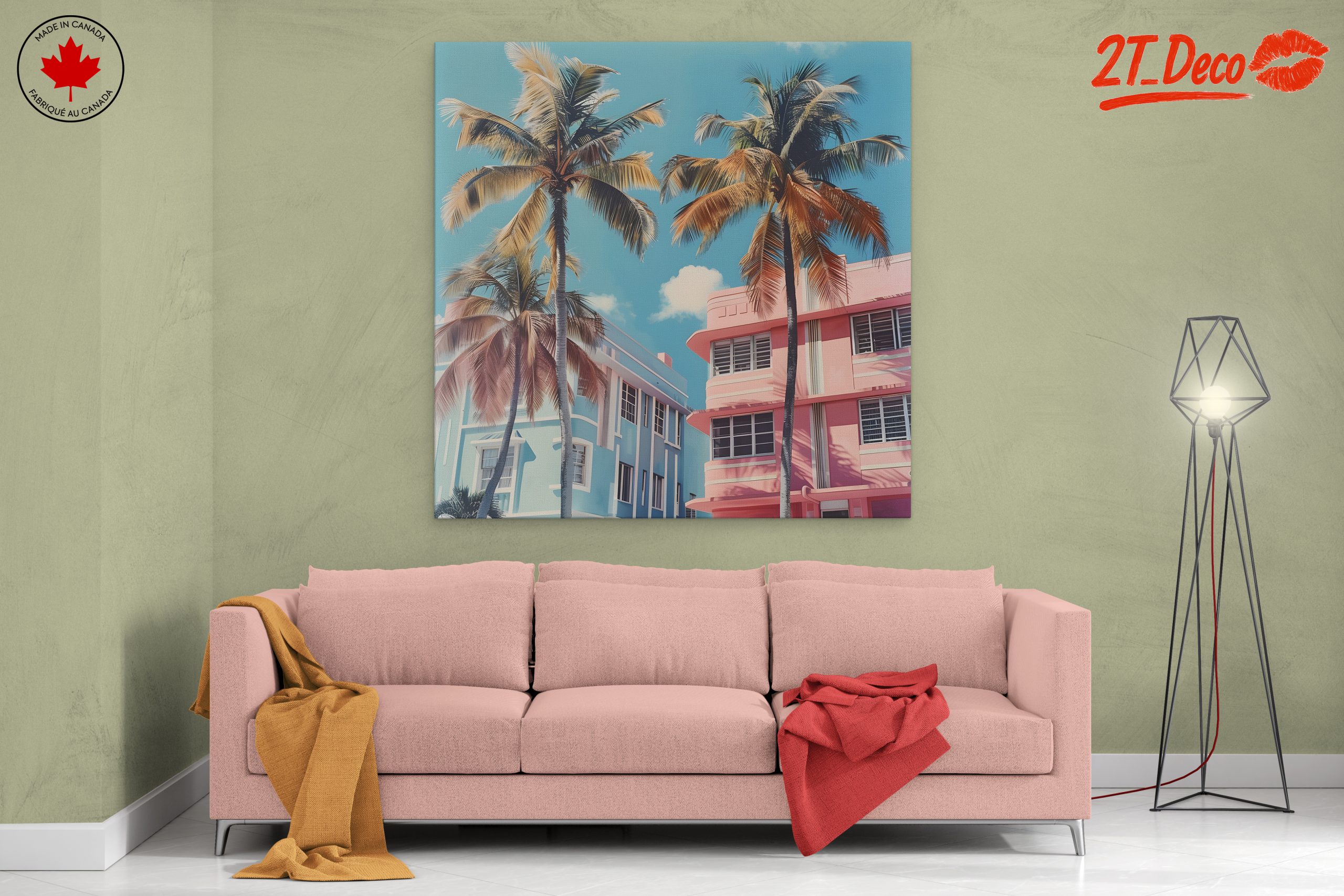 Vibrant Tropical Landscape with Palm Trees - Image 2