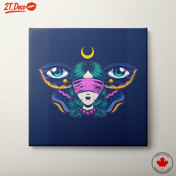 Stylized Woman with Butterfly Eyes Art