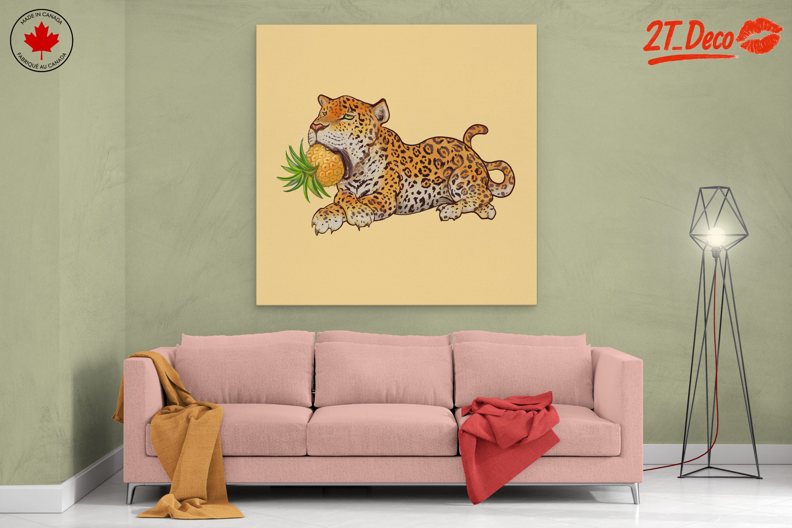 Playful Jaguar with Pineapple Design - Image 2