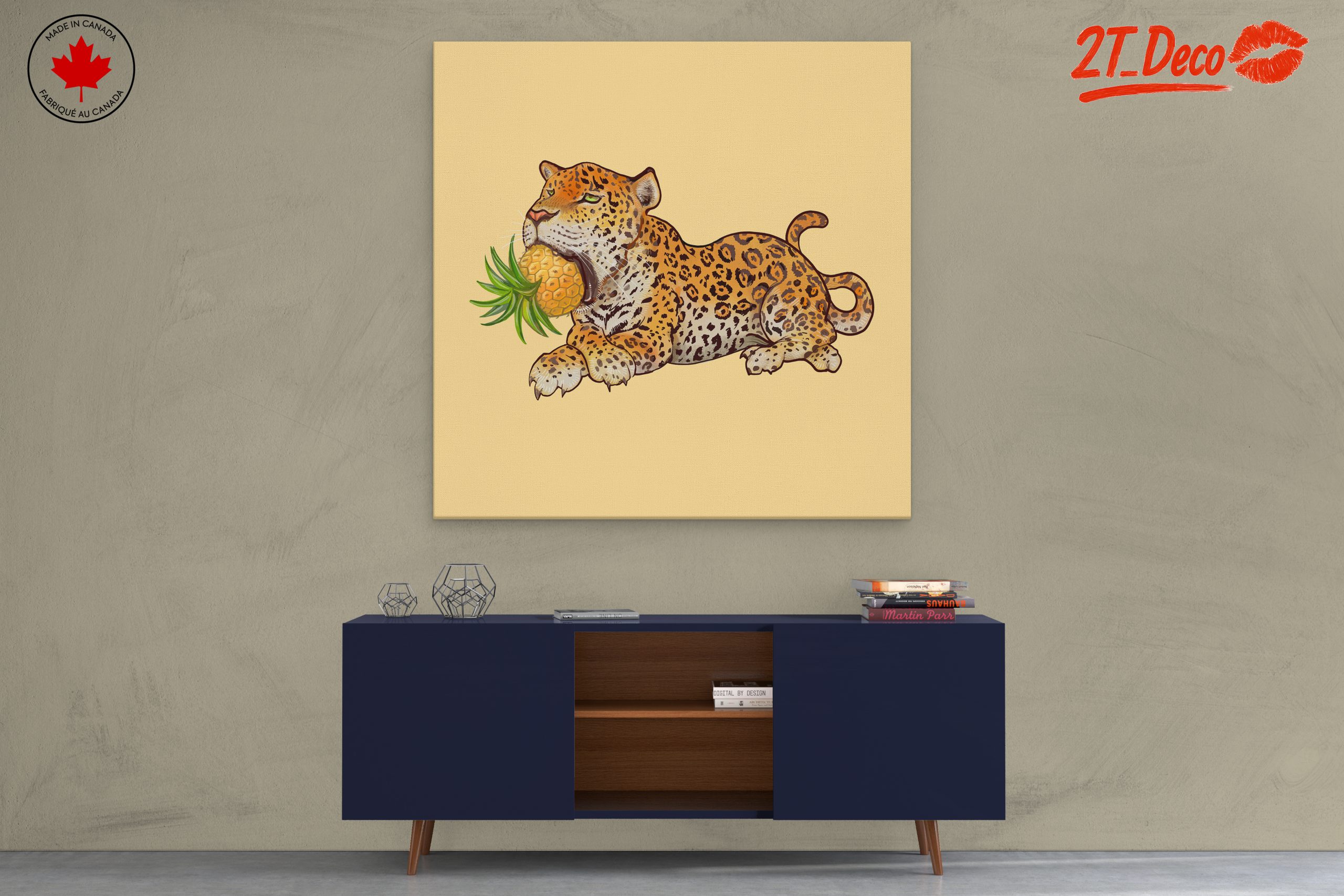 Playful Jaguar with Pineapple Design - Image 3
