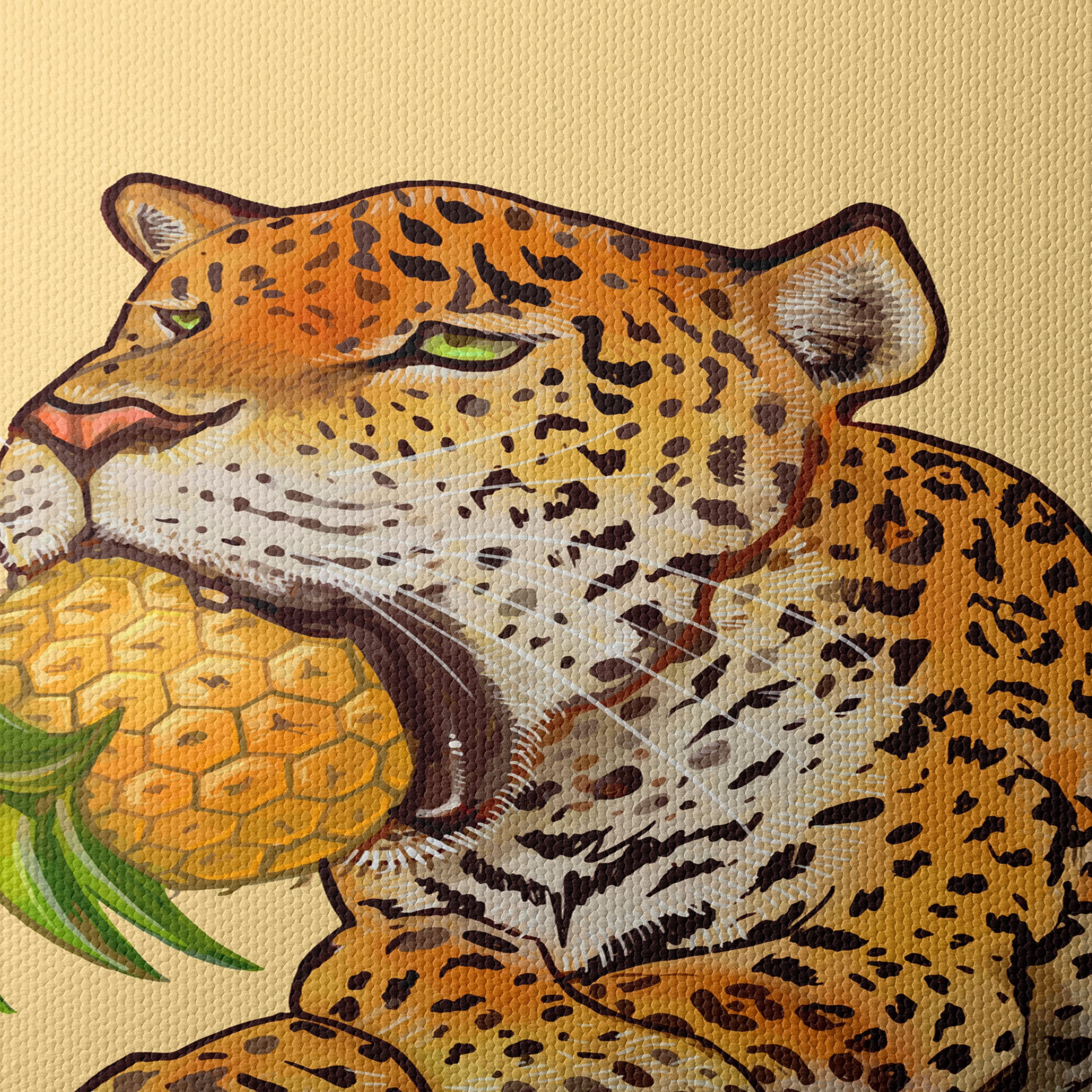 Playful Jaguar with Pineapple Design - Image 4