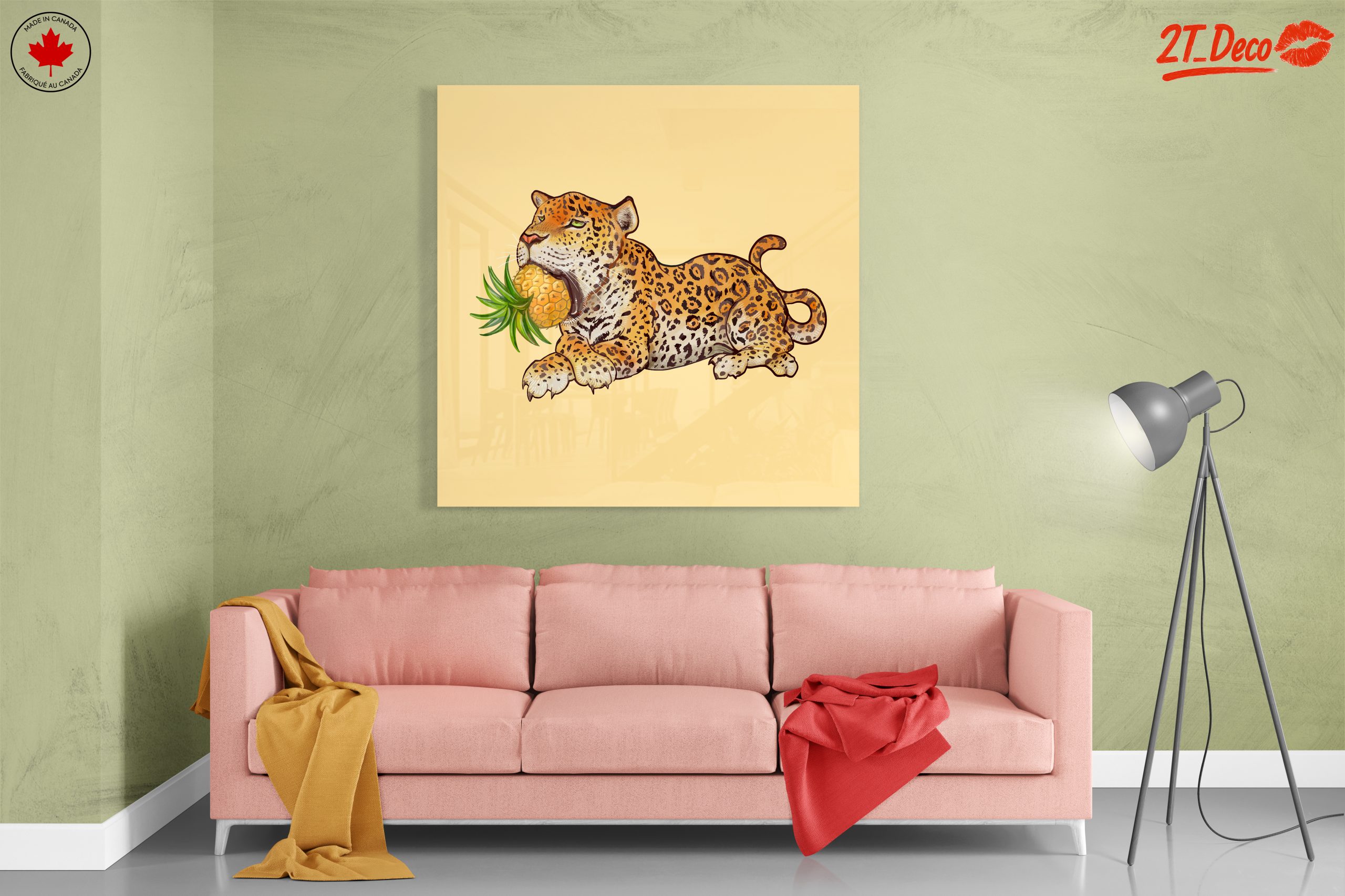 Playful Jaguar with Pineapple Design - Image 7