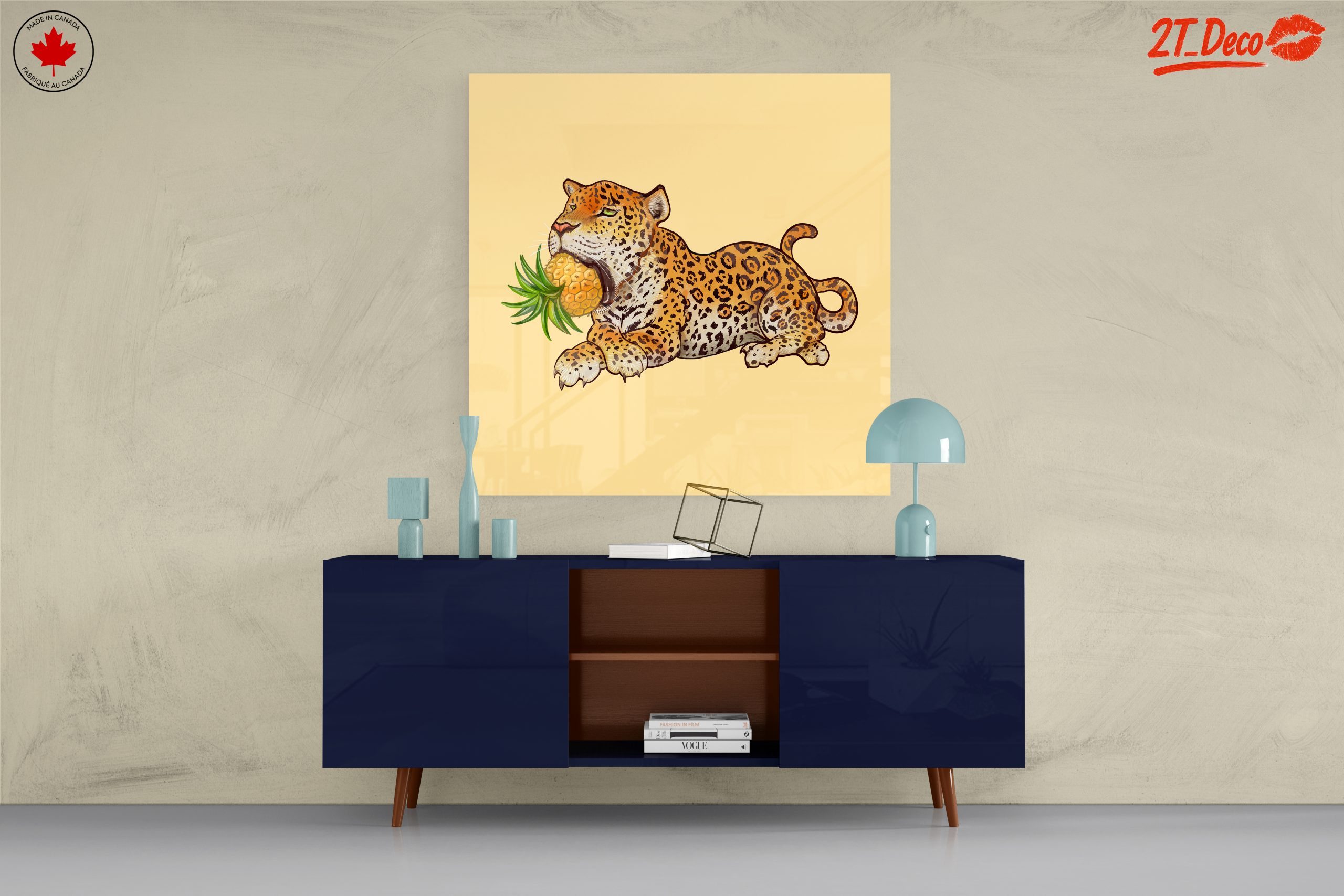 Playful Jaguar with Pineapple Design - Image 8