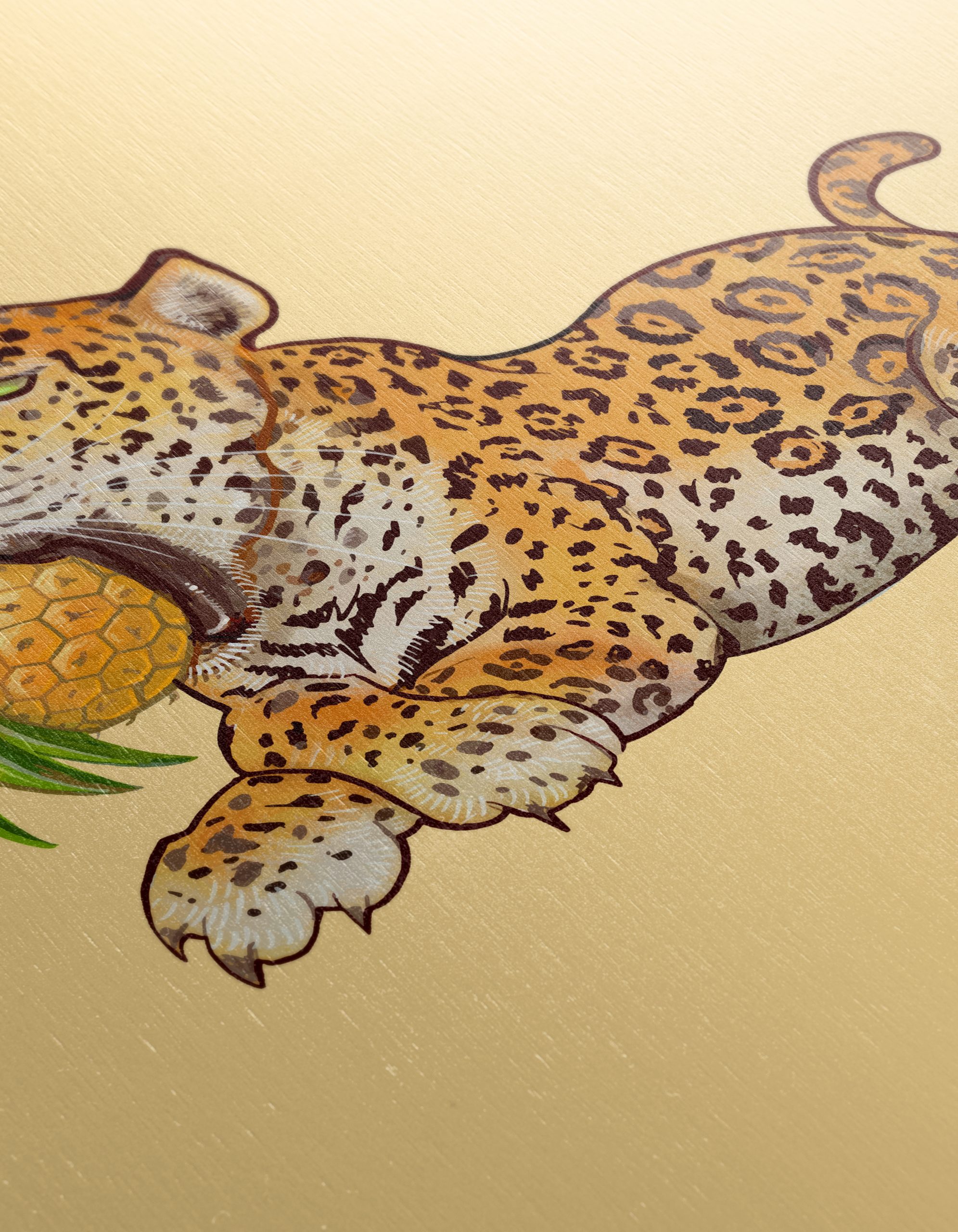 Playful Jaguar with Pineapple Design - Image 12
