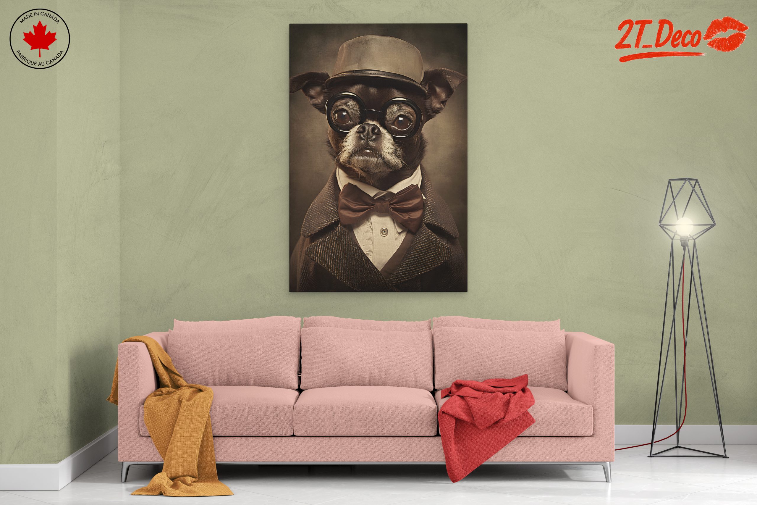 Vintage Dog Portrait in Formal Attire - Image 2