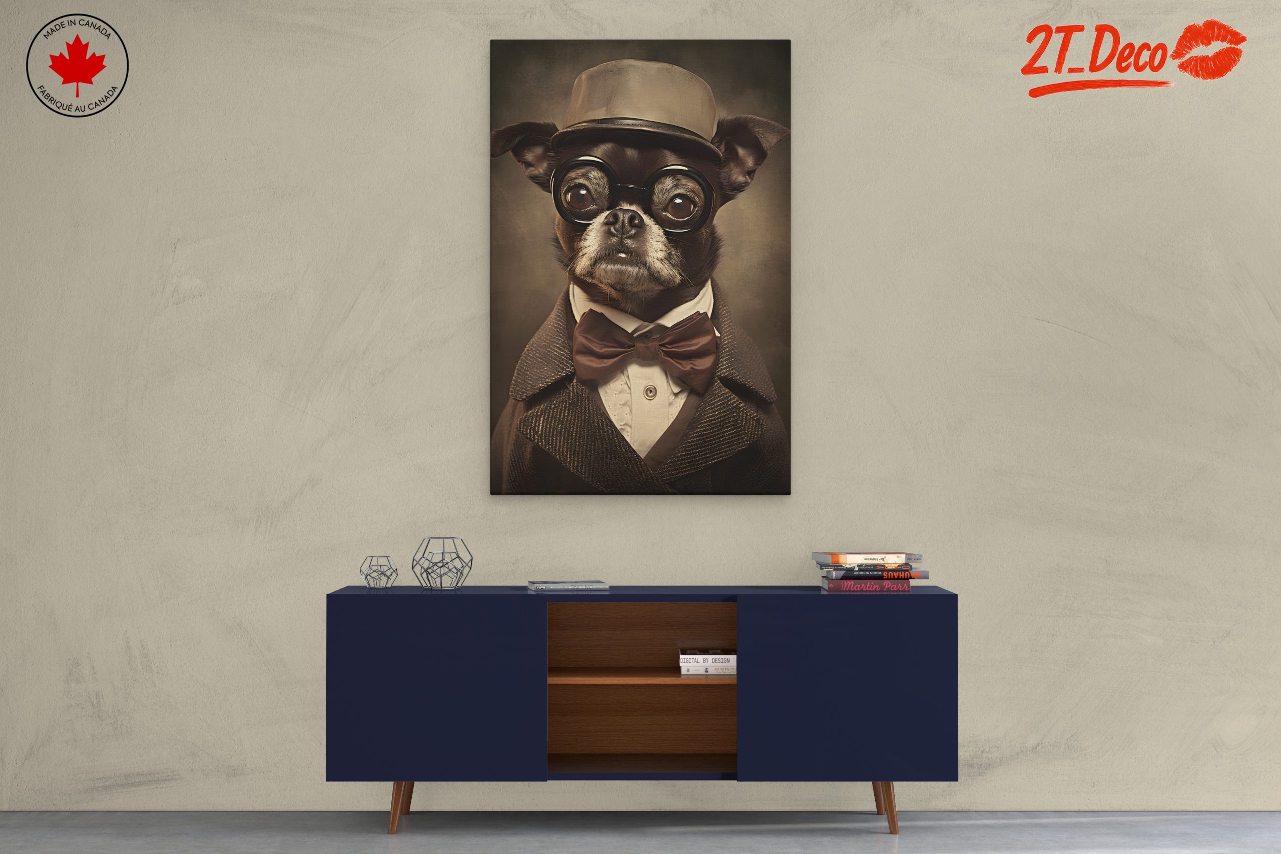 Vintage Dog Portrait in Formal Attire - Image 3