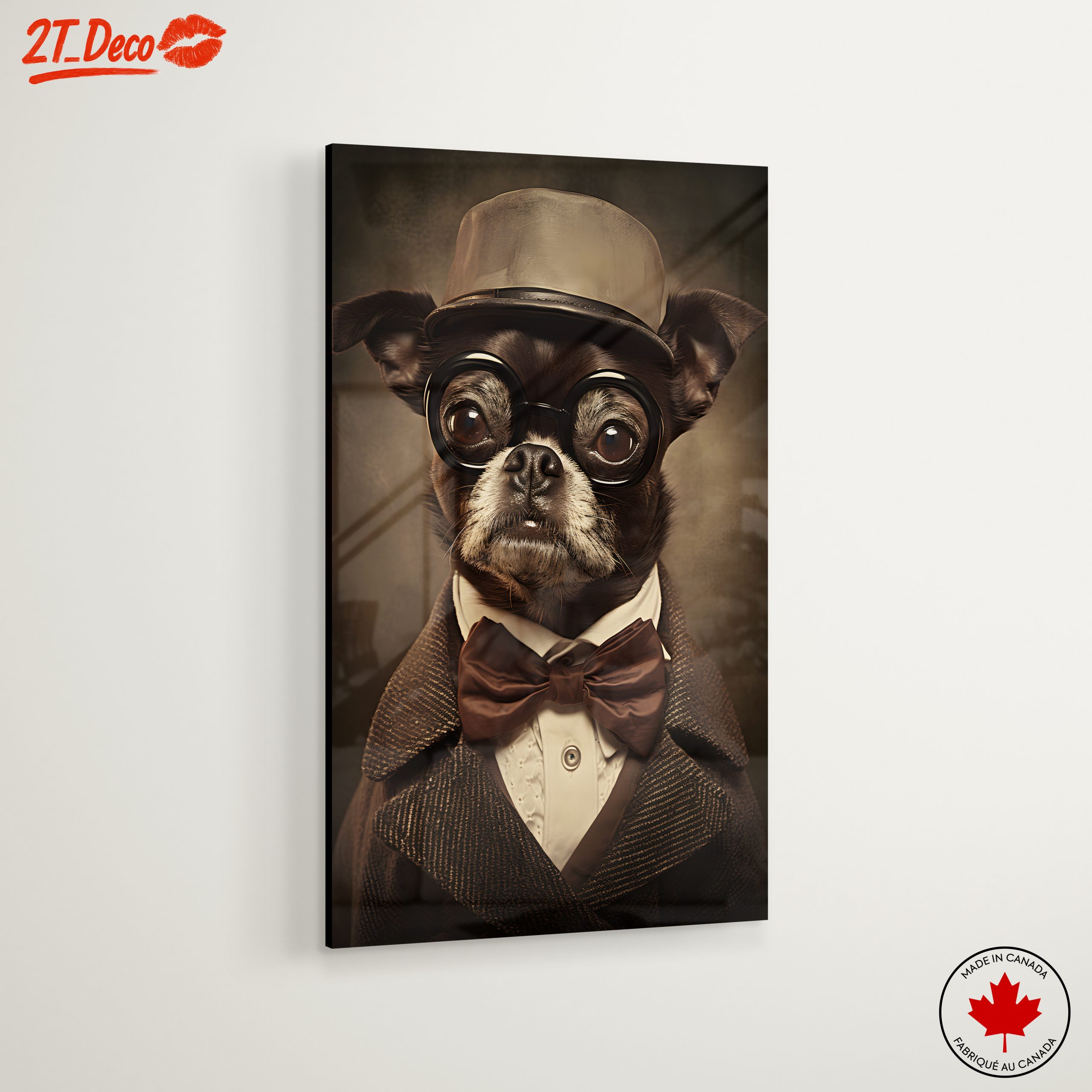 Vintage Dog Portrait in Formal Attire - Image 6