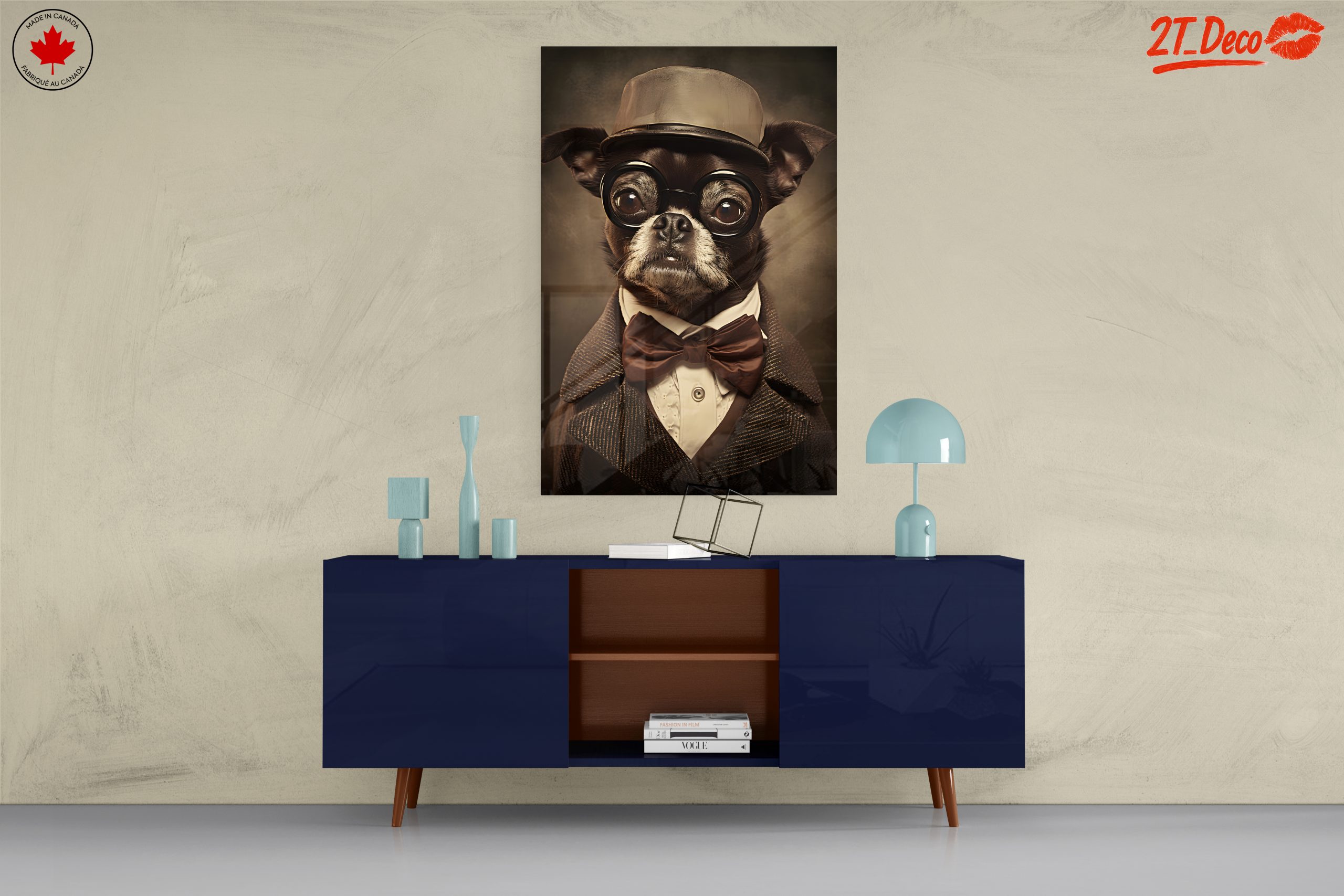 Vintage Dog Portrait in Formal Attire - Image 8