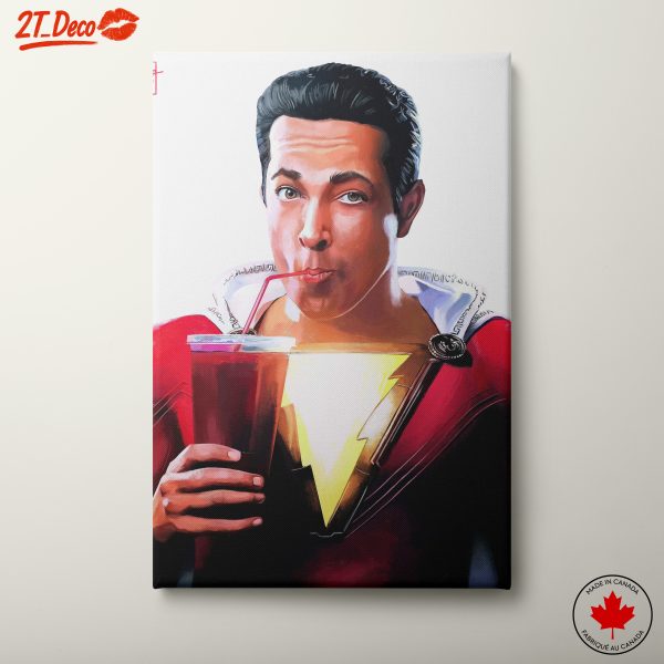 Shazam Character Enjoying a Drink
