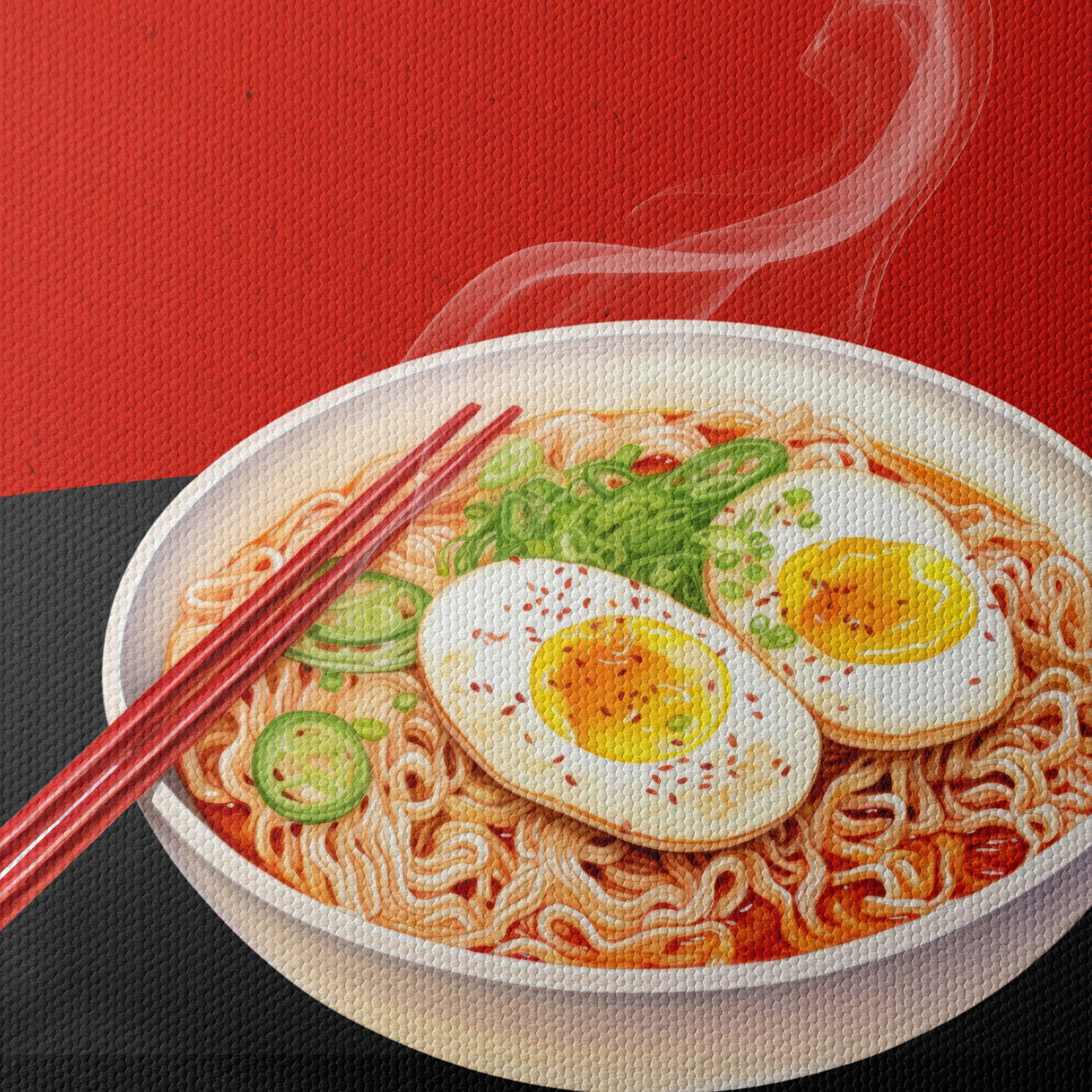 Stylized Bowl of Noodles Artwork - Image 4