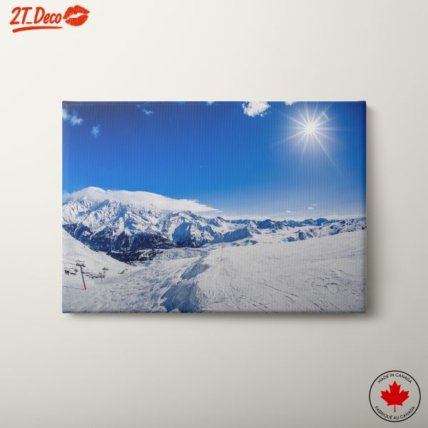 Snowy Mountain Landscape Under Bright Sun 2