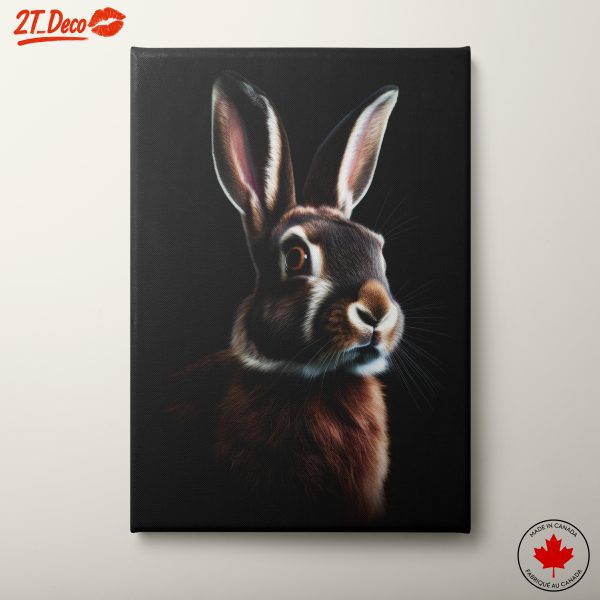 Realistic Rabbit Portrait in Dark Background