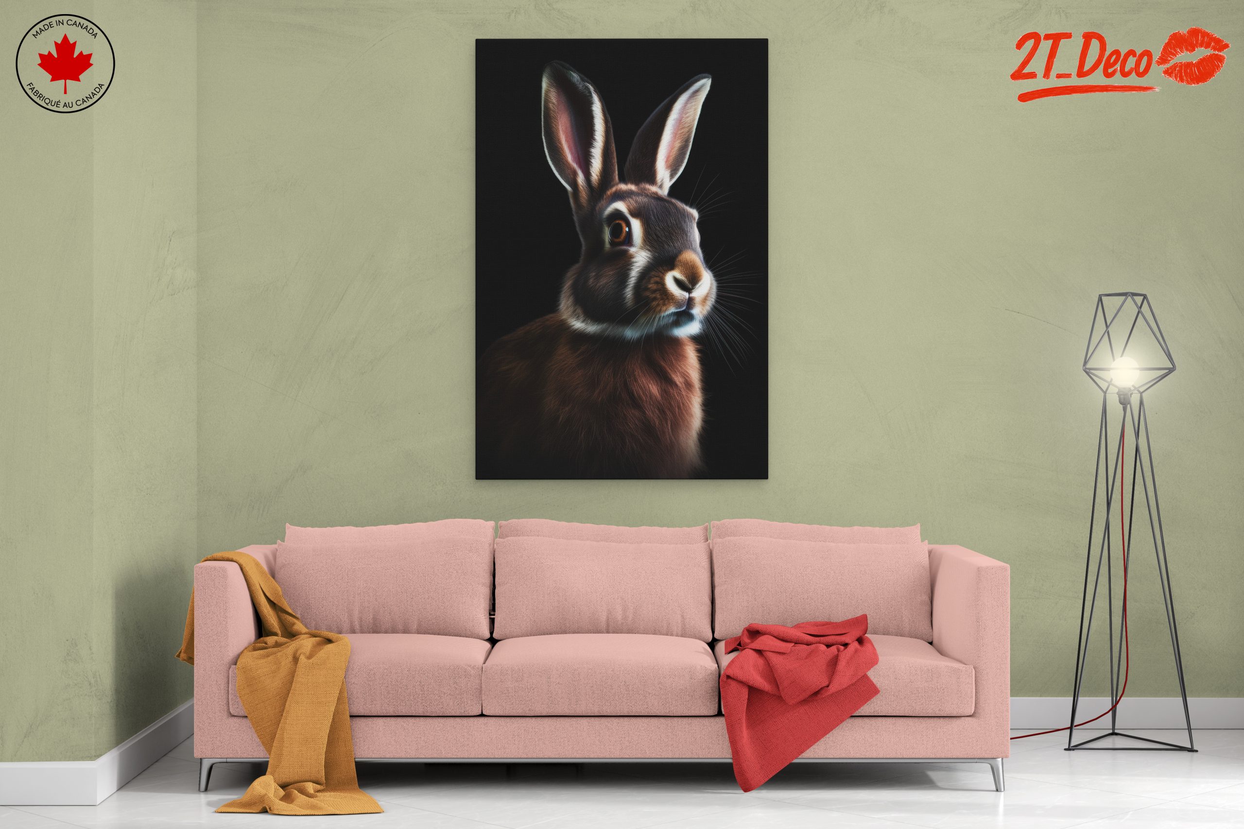 Realistic Rabbit Portrait in Dark Background - Image 2