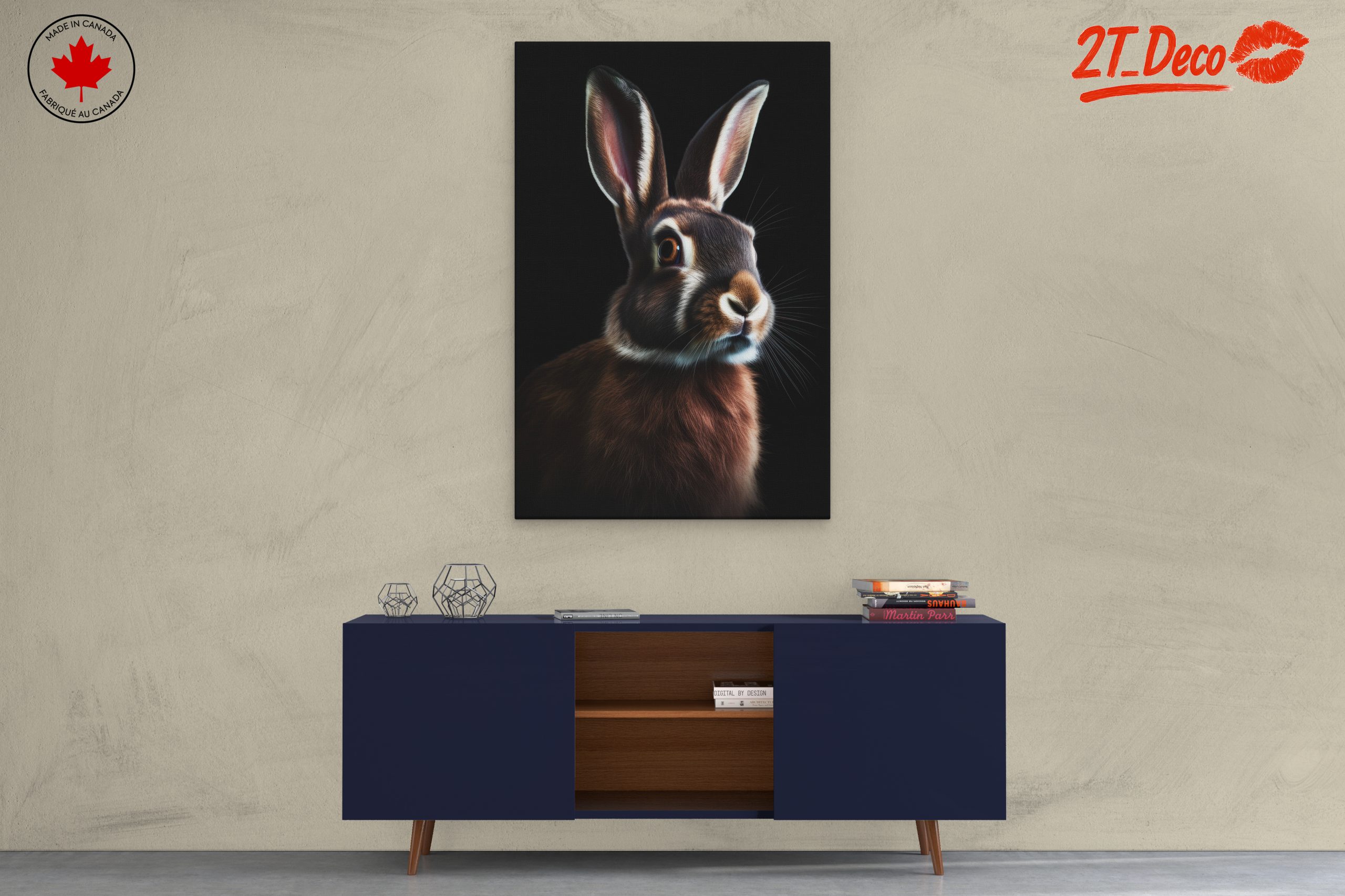 Realistic Rabbit Portrait in Dark Background - Image 3