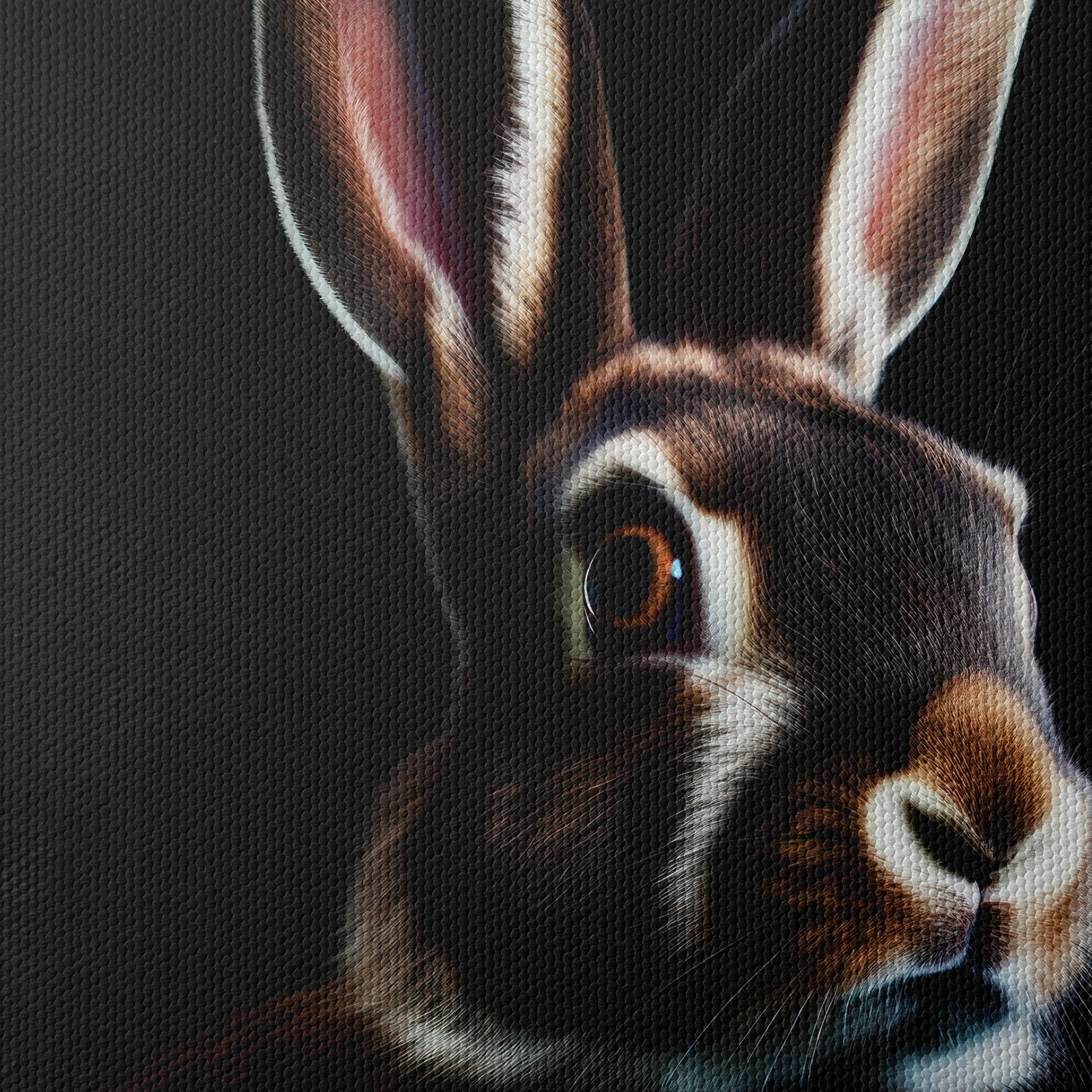 Realistic Rabbit Portrait in Dark Background - Image 4