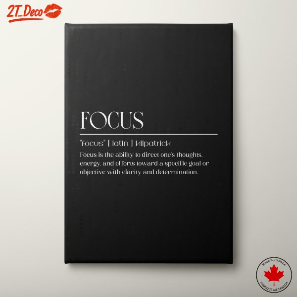 Motivational Wall Art Featuring Focus Quote