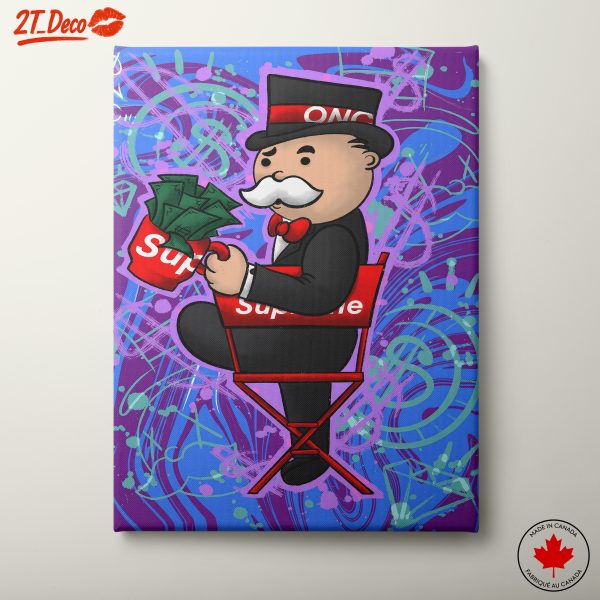 Cartoon Monopoly Character with Cash Theme