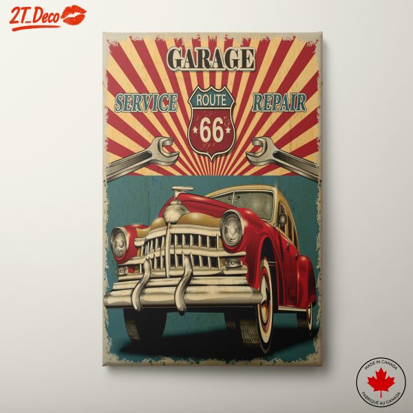 Vintage Car Garage Route 66 Art
