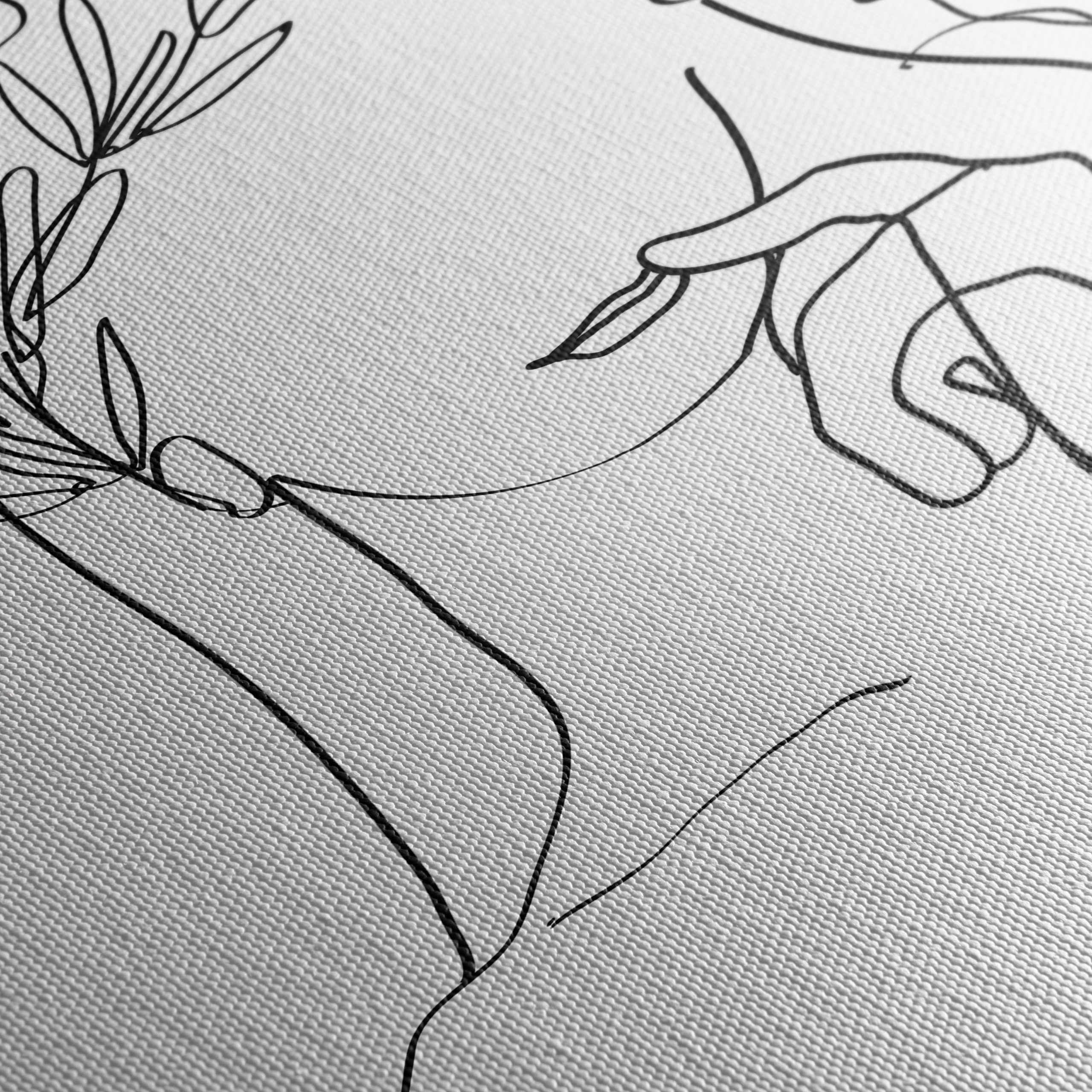 Stylized Minimalist Female Figure with Flowers - Image 5
