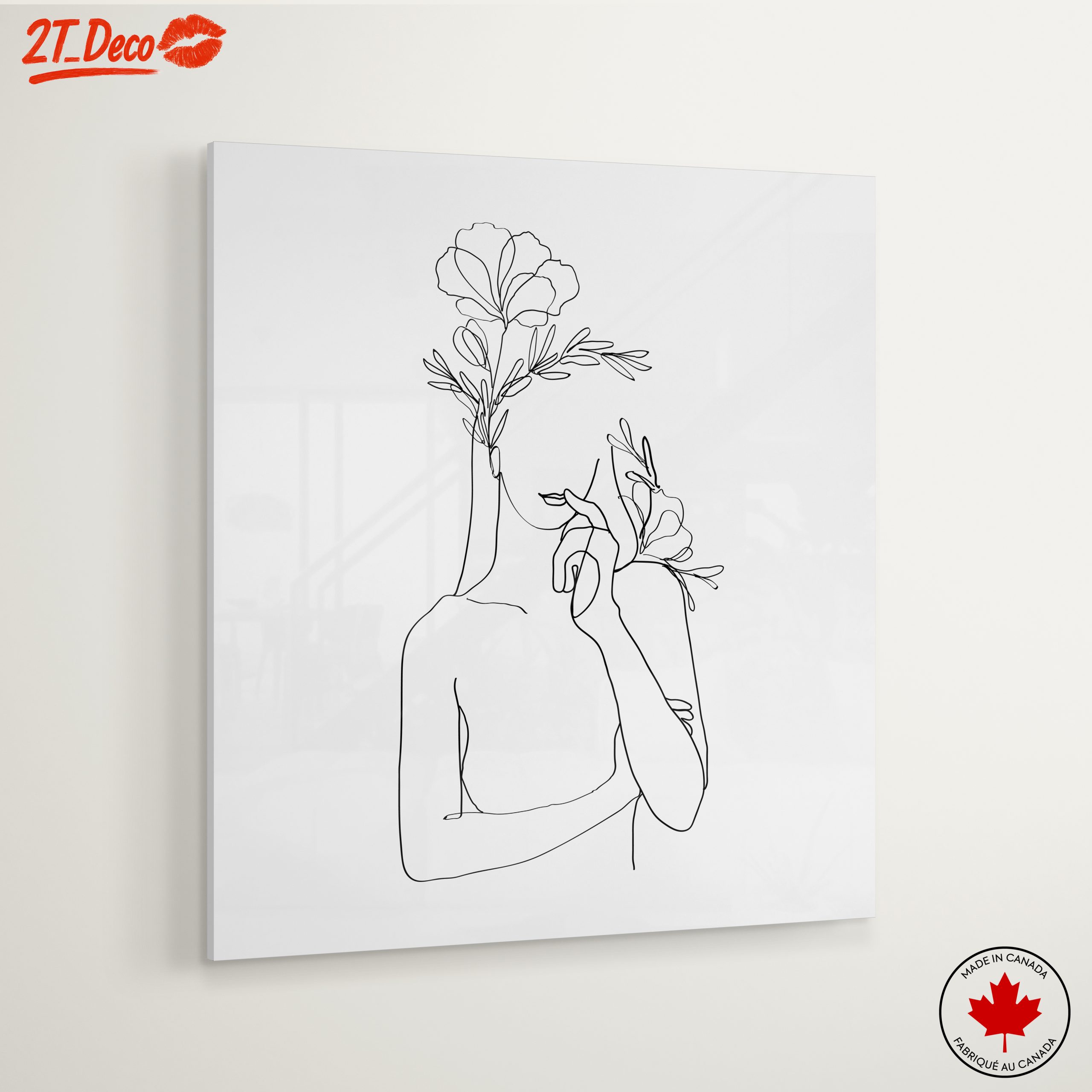 Stylized Minimalist Female Figure with Flowers - Image 6