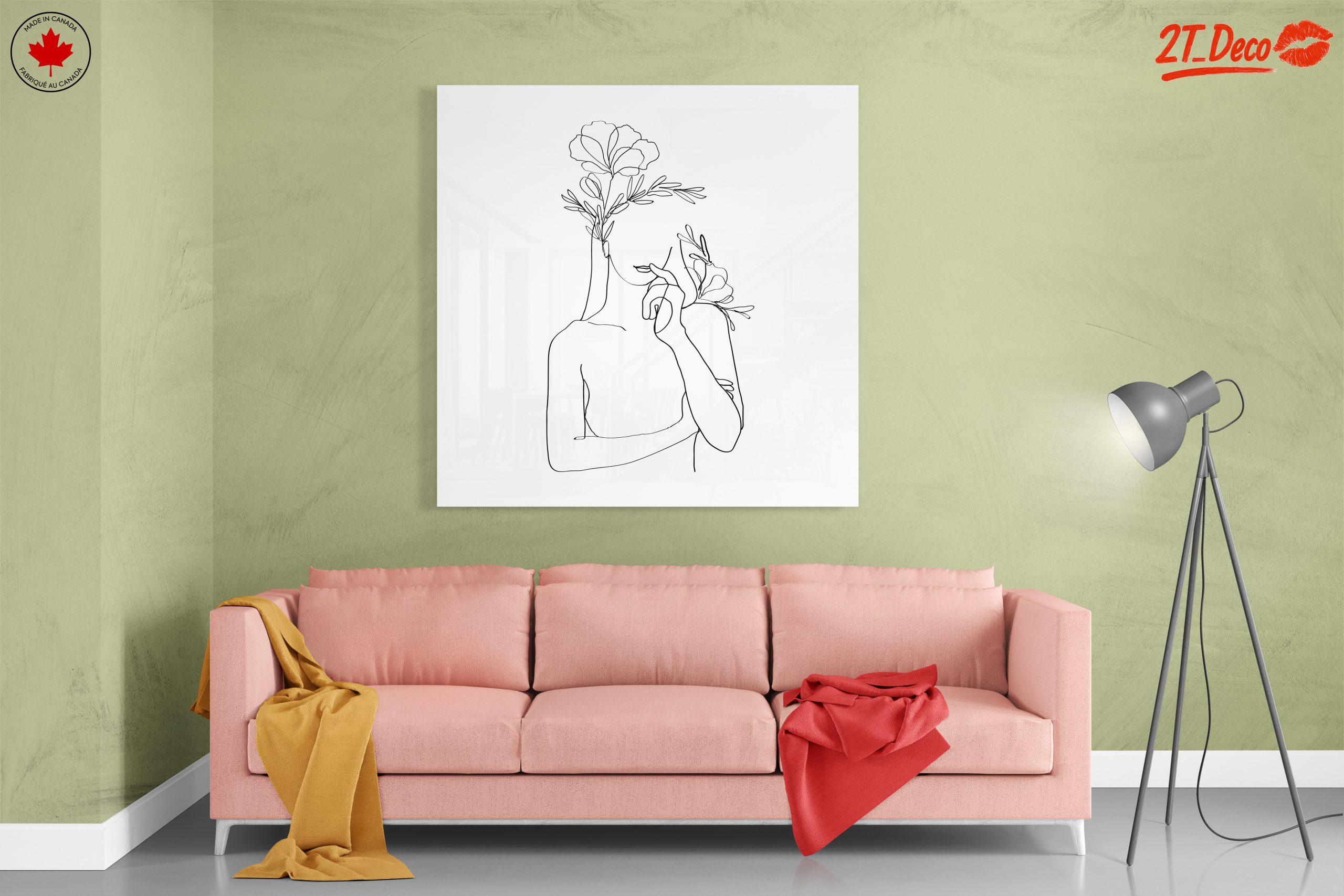 Stylized Minimalist Female Figure with Flowers - Image 7