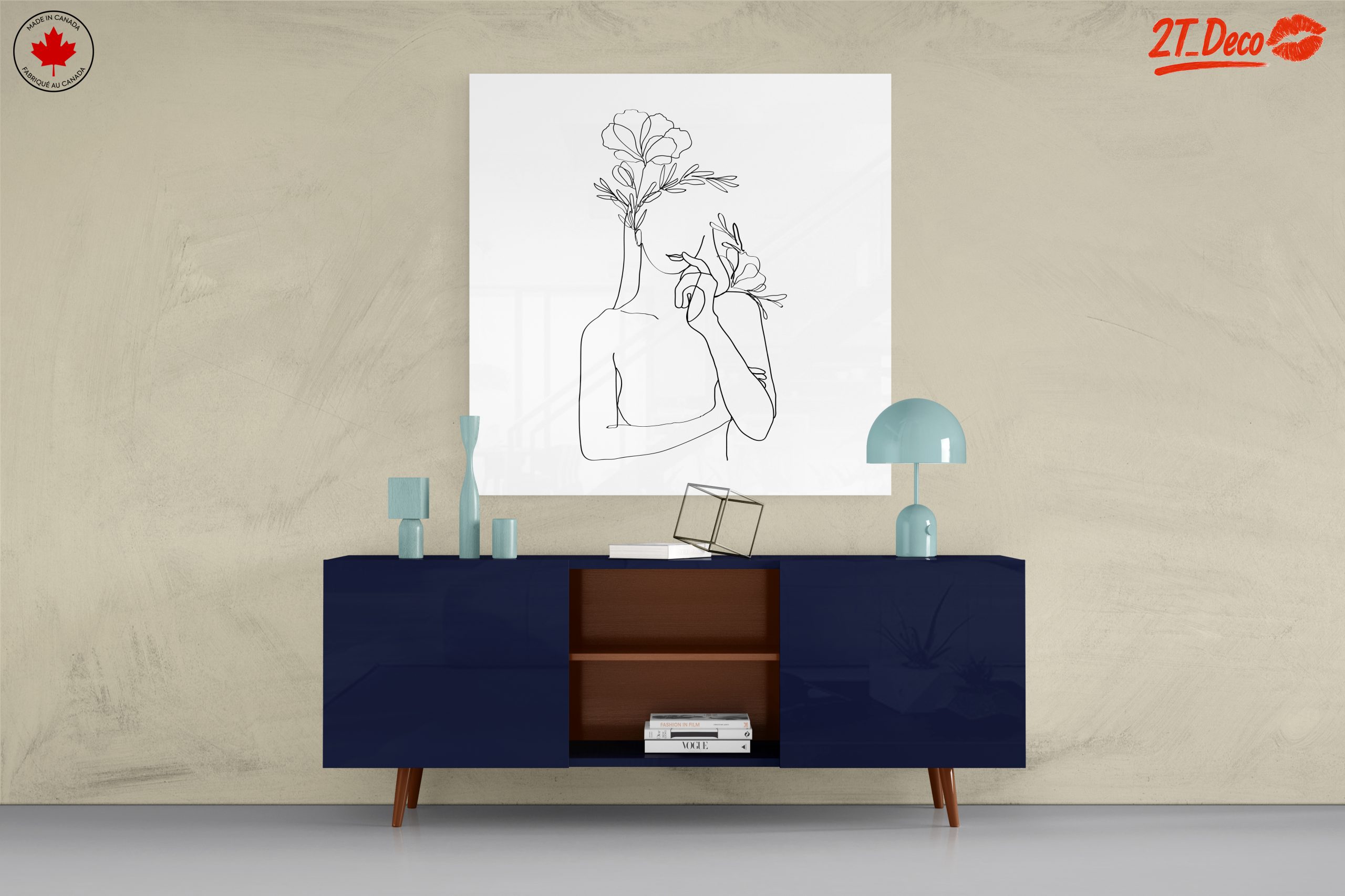 Stylized Minimalist Female Figure with Flowers - Image 8