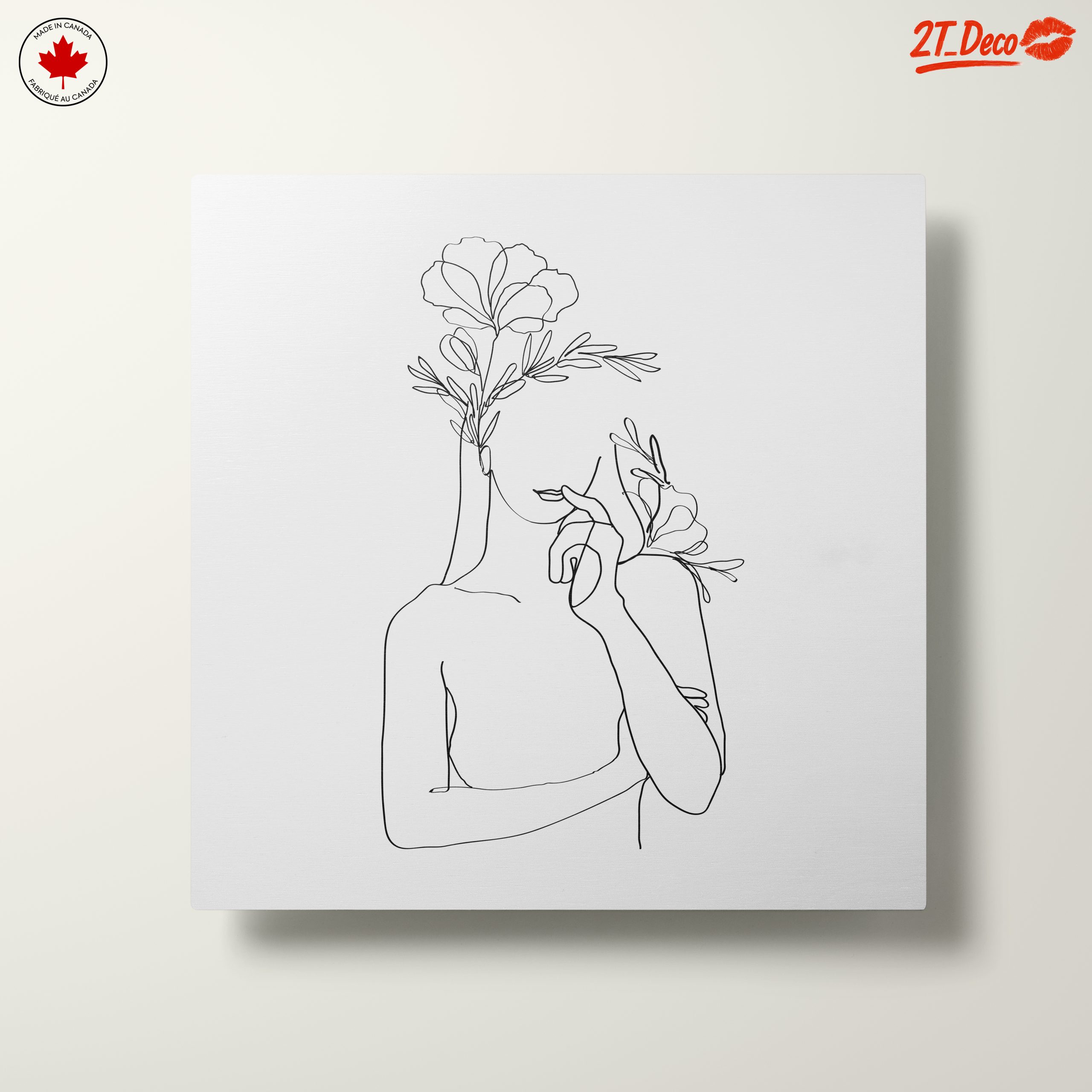 Stylized Minimalist Female Figure with Flowers - Image 10