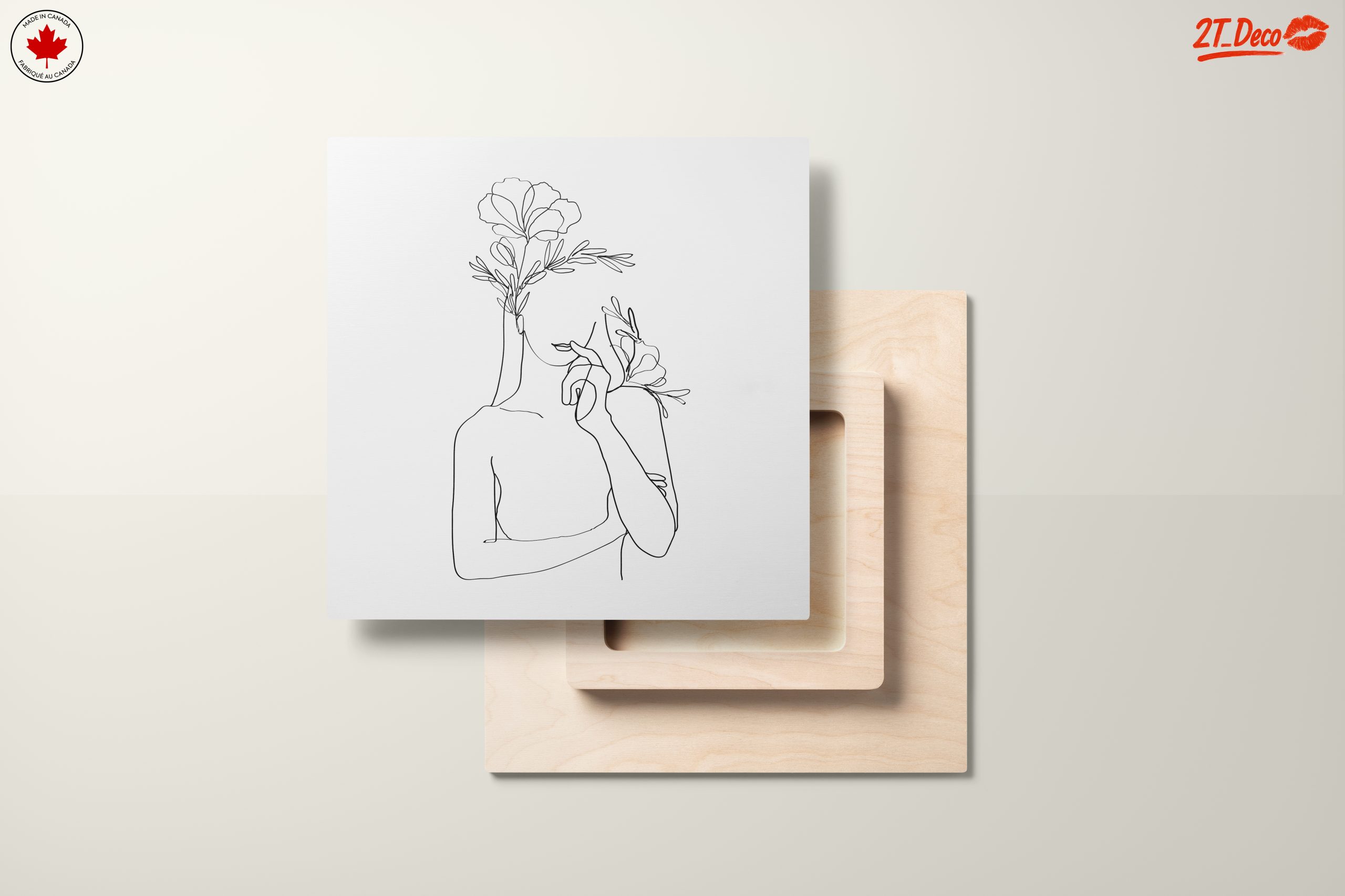 Stylized Minimalist Female Figure with Flowers - Image 11
