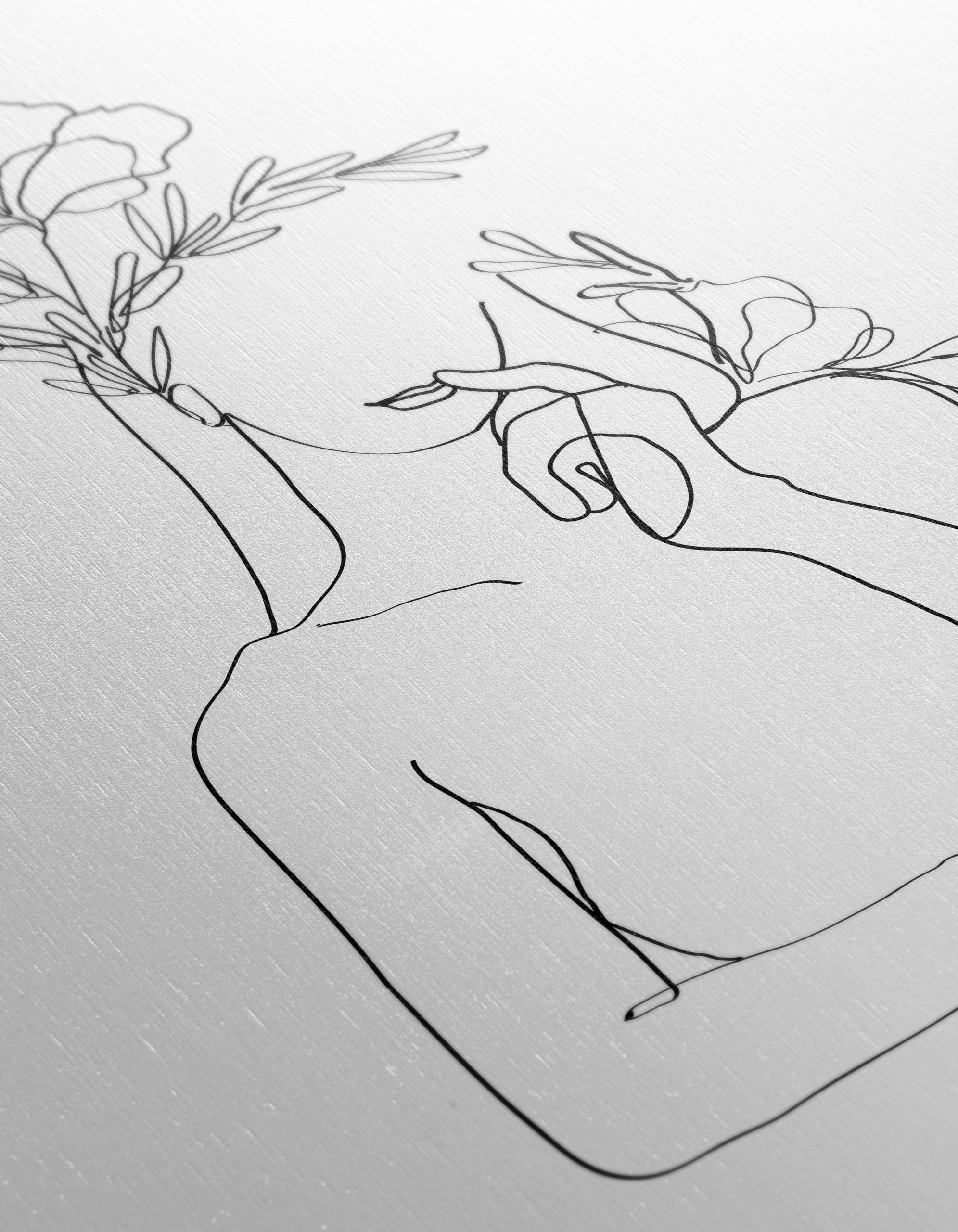 Stylized Minimalist Female Figure with Flowers - Image 12