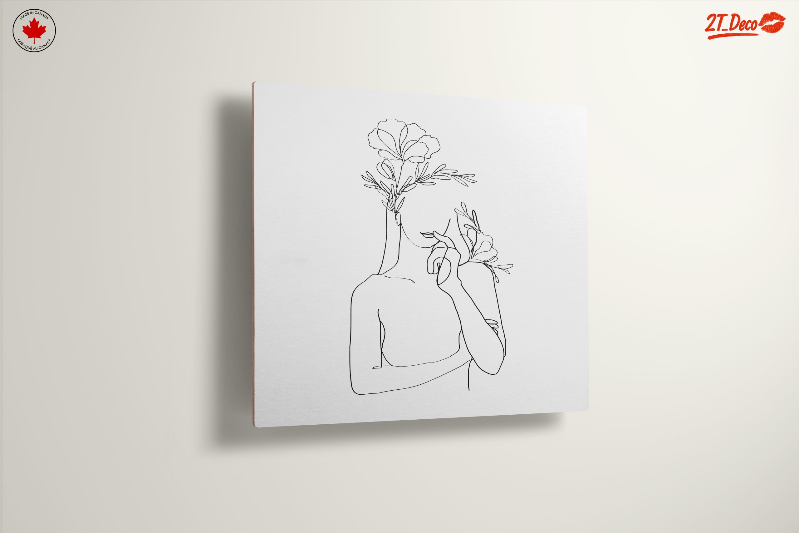 Stylized Minimalist Female Figure with Flowers - Image 13