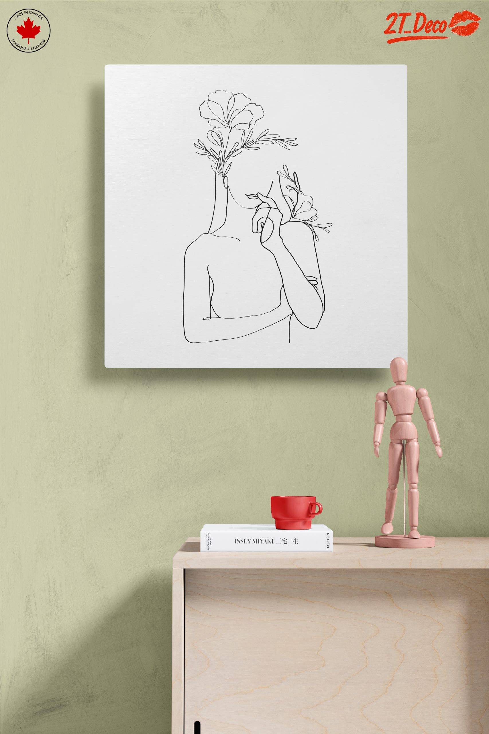 Stylized Minimalist Female Figure with Flowers - Image 14