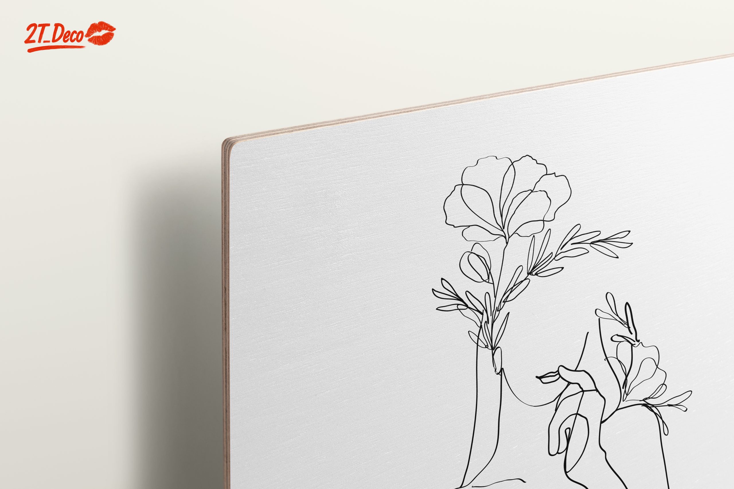 Stylized Minimalist Female Figure with Flowers - Image 15