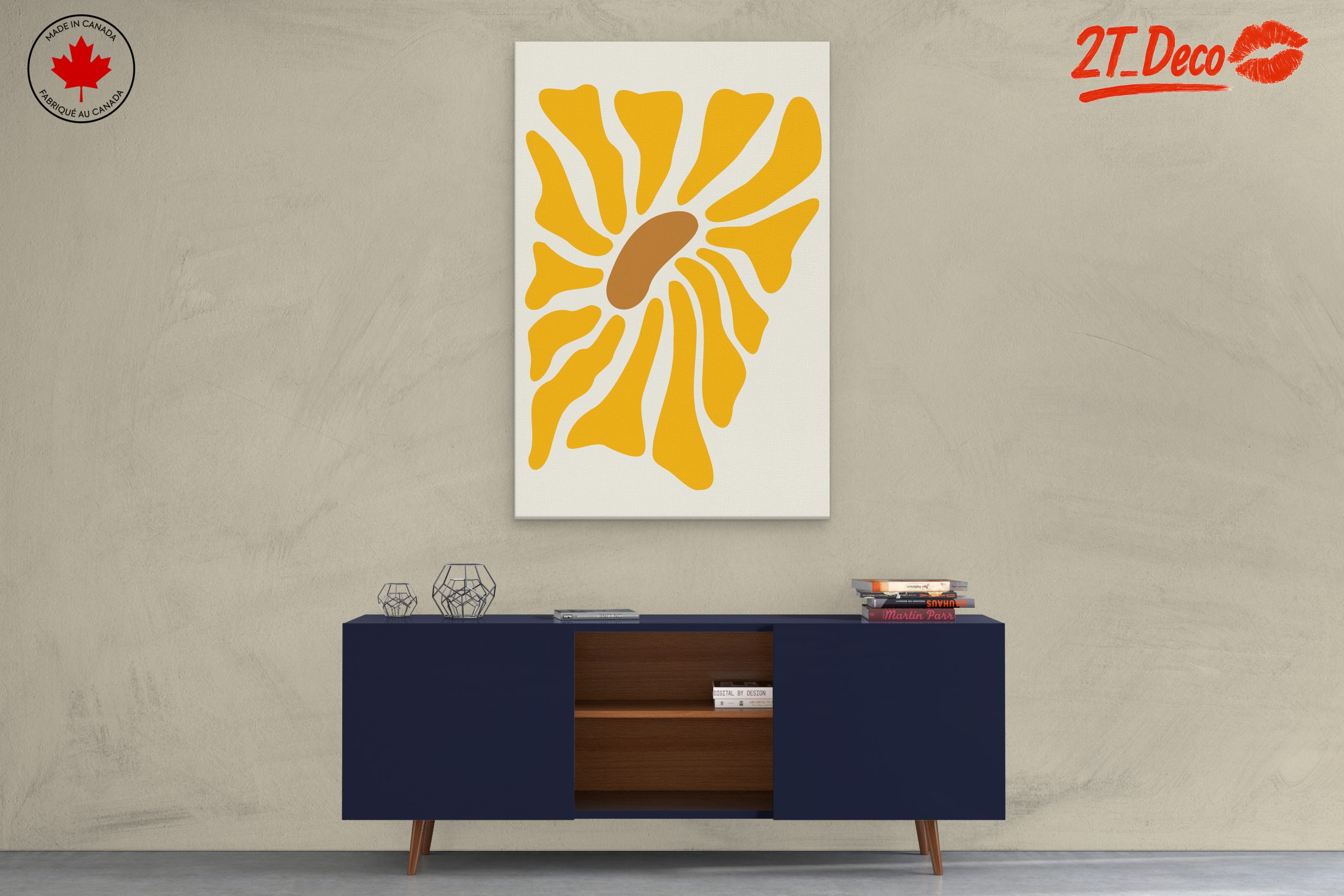 Contemporary Abstract Yellow Art - Image 3