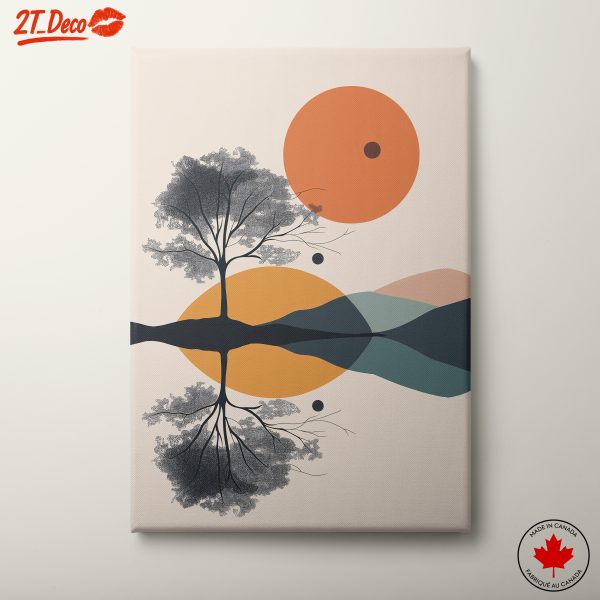 Abstract Landscape with Tree and Sun