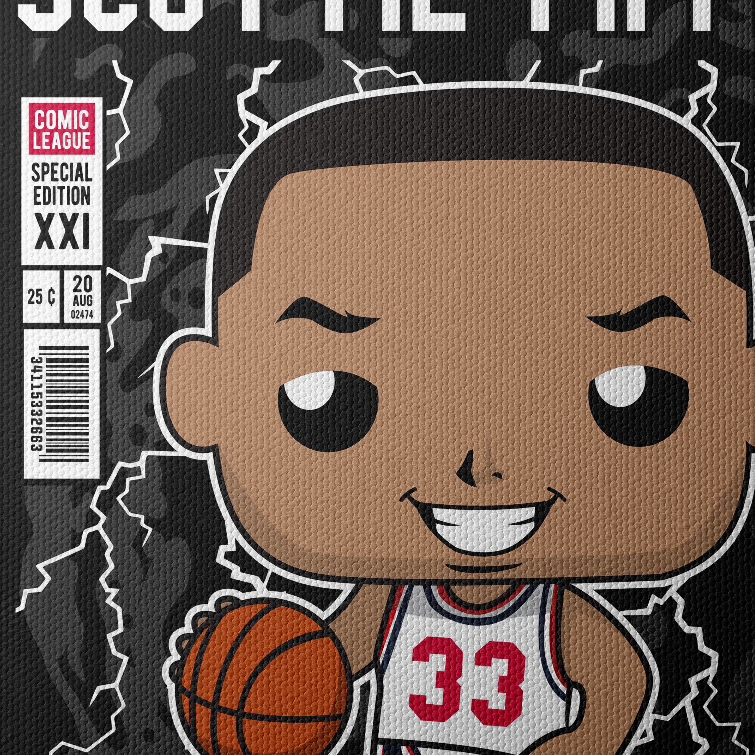 Scottie Pippen Cartoon Character Art - Image 4
