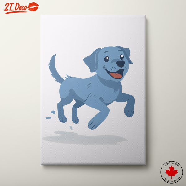 Playful Blue Dog Illustration