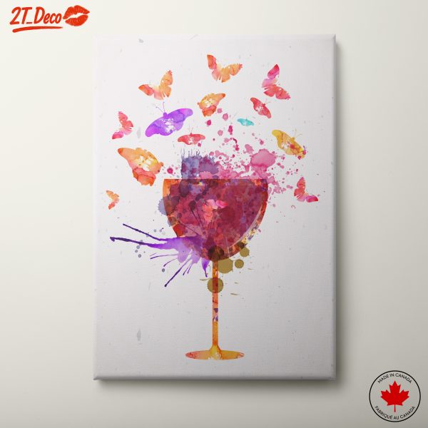Colorful Cocktail Glass with Butterflies