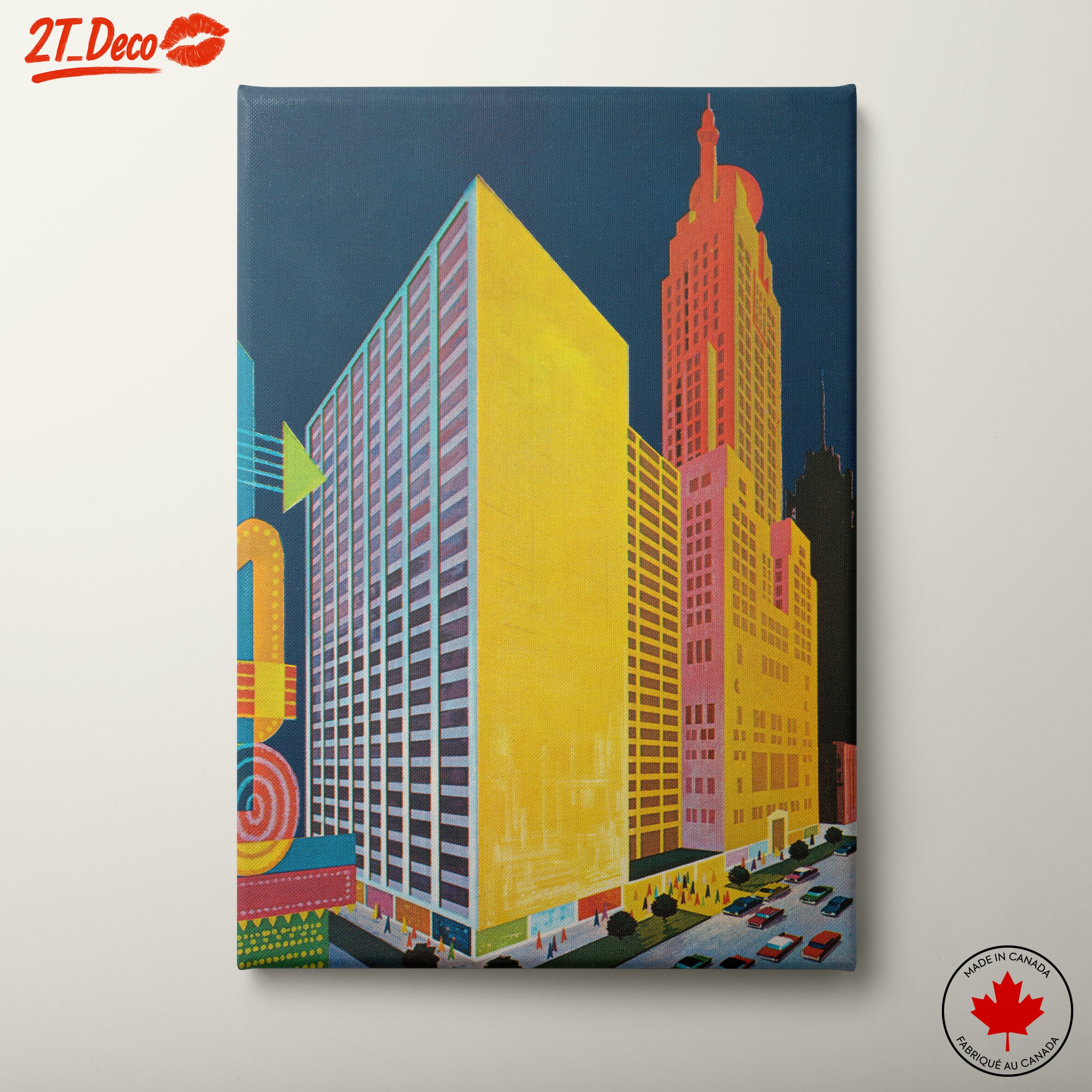 Colorful Cityscape Art with Modern Architecture