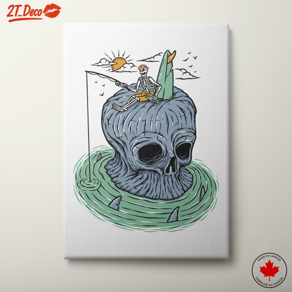 Skeleton Fisherman on Skull Island Art