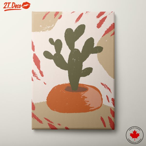 Stylized Cactus in Colorful Design