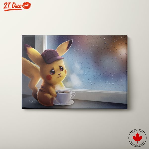 Cute Anime Character Enjoying Coffee by Window