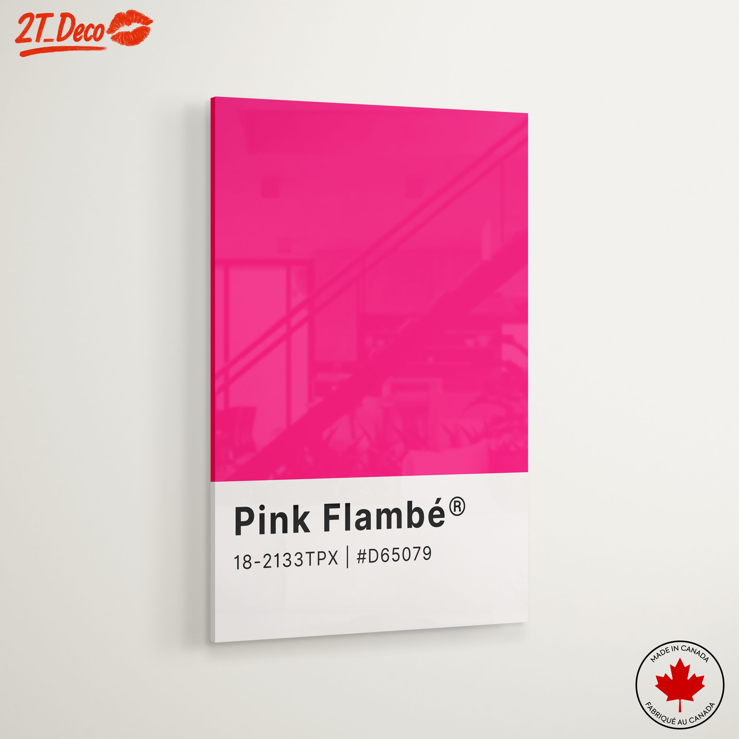 Vibrant Pink Abstract Art Display - Image 6