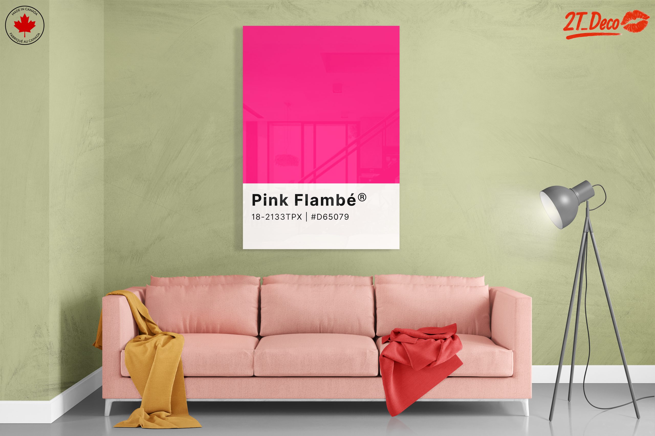 Vibrant Pink Abstract Art Display - Image 7