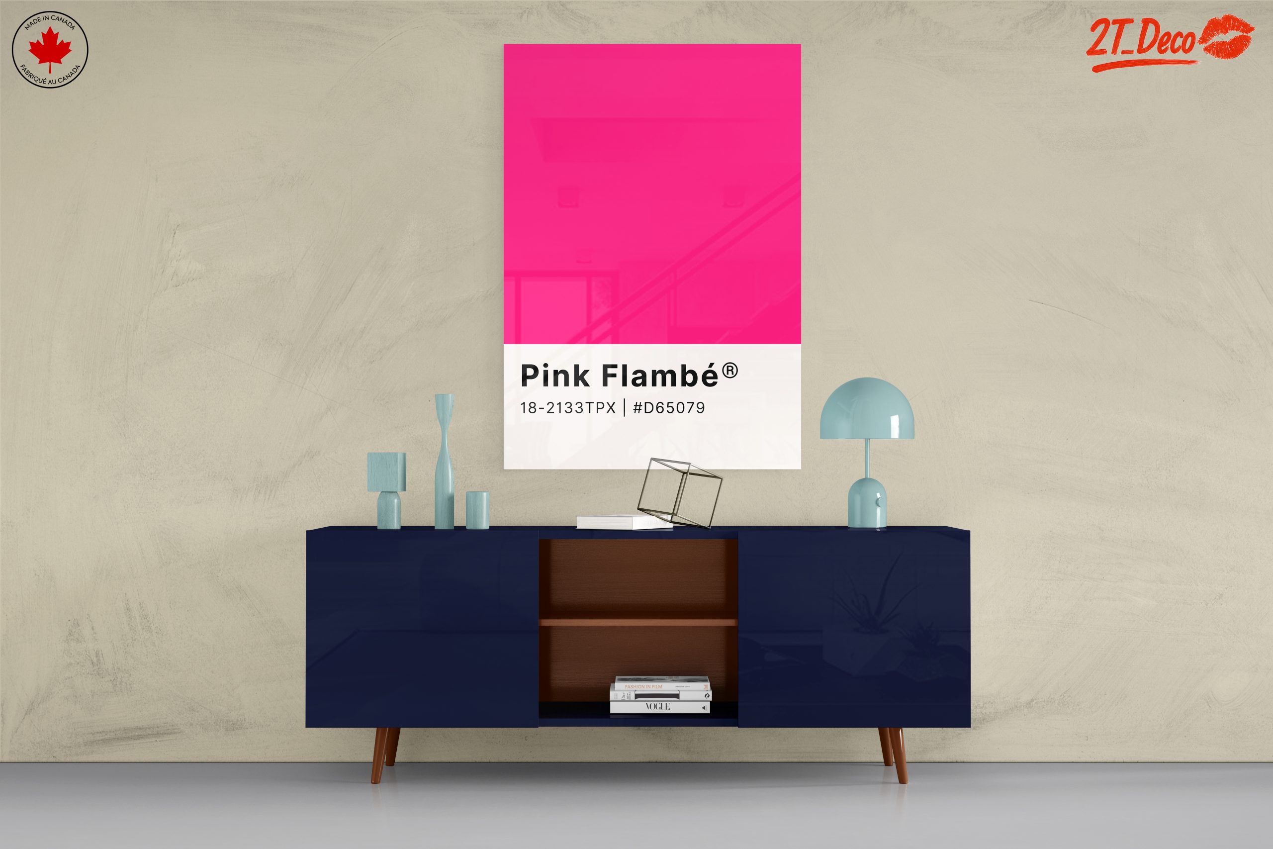 Vibrant Pink Abstract Art Display - Image 8