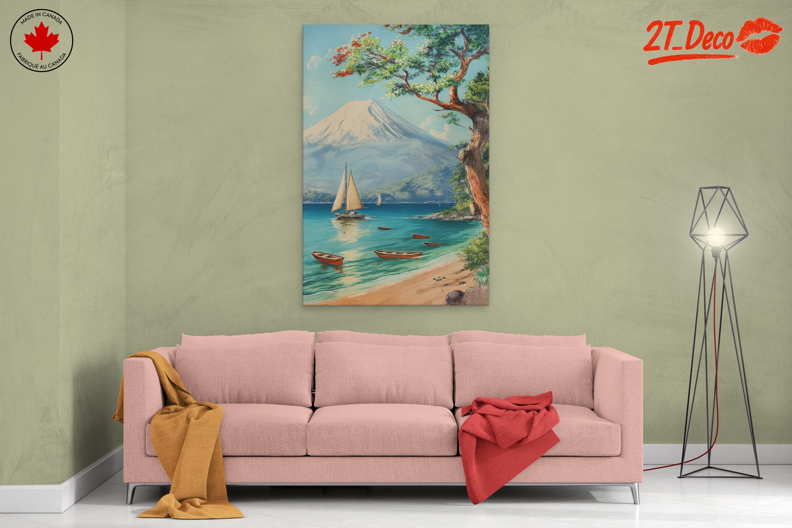 Serene Beach and Mountain Landscape - Image 2