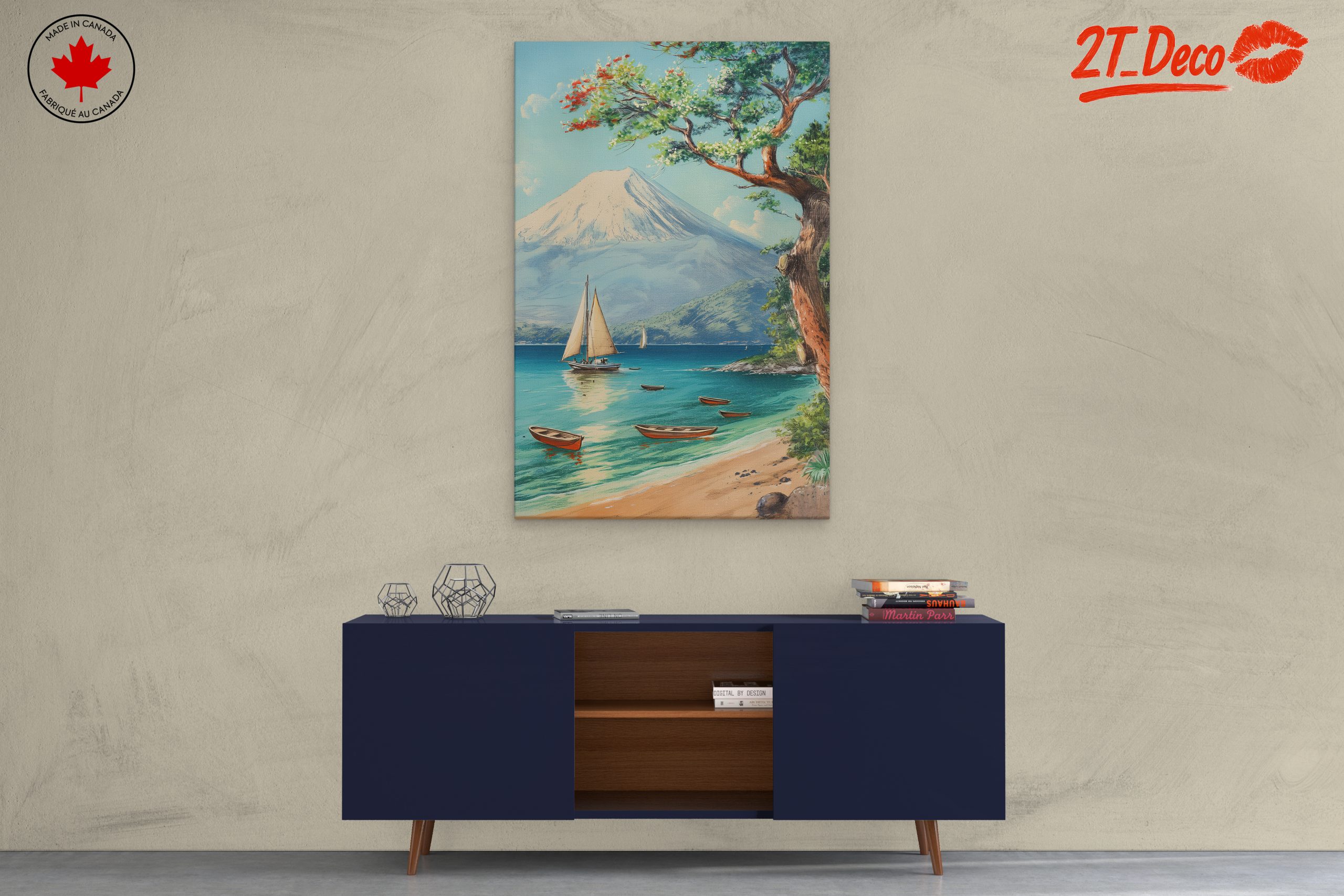 Serene Beach and Mountain Landscape - Image 3