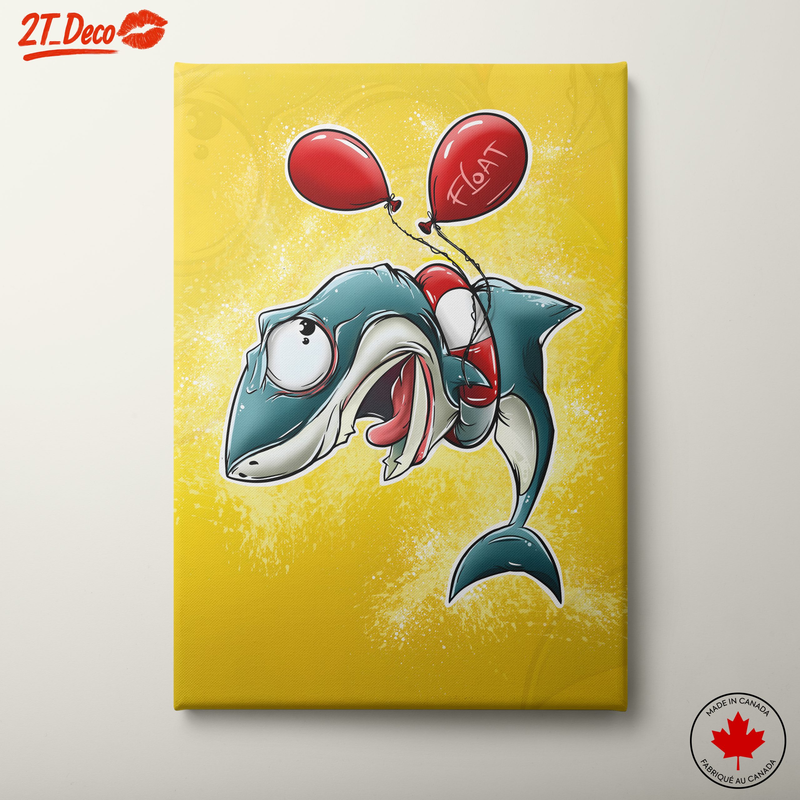 Whimsical Shark Character with Balloons